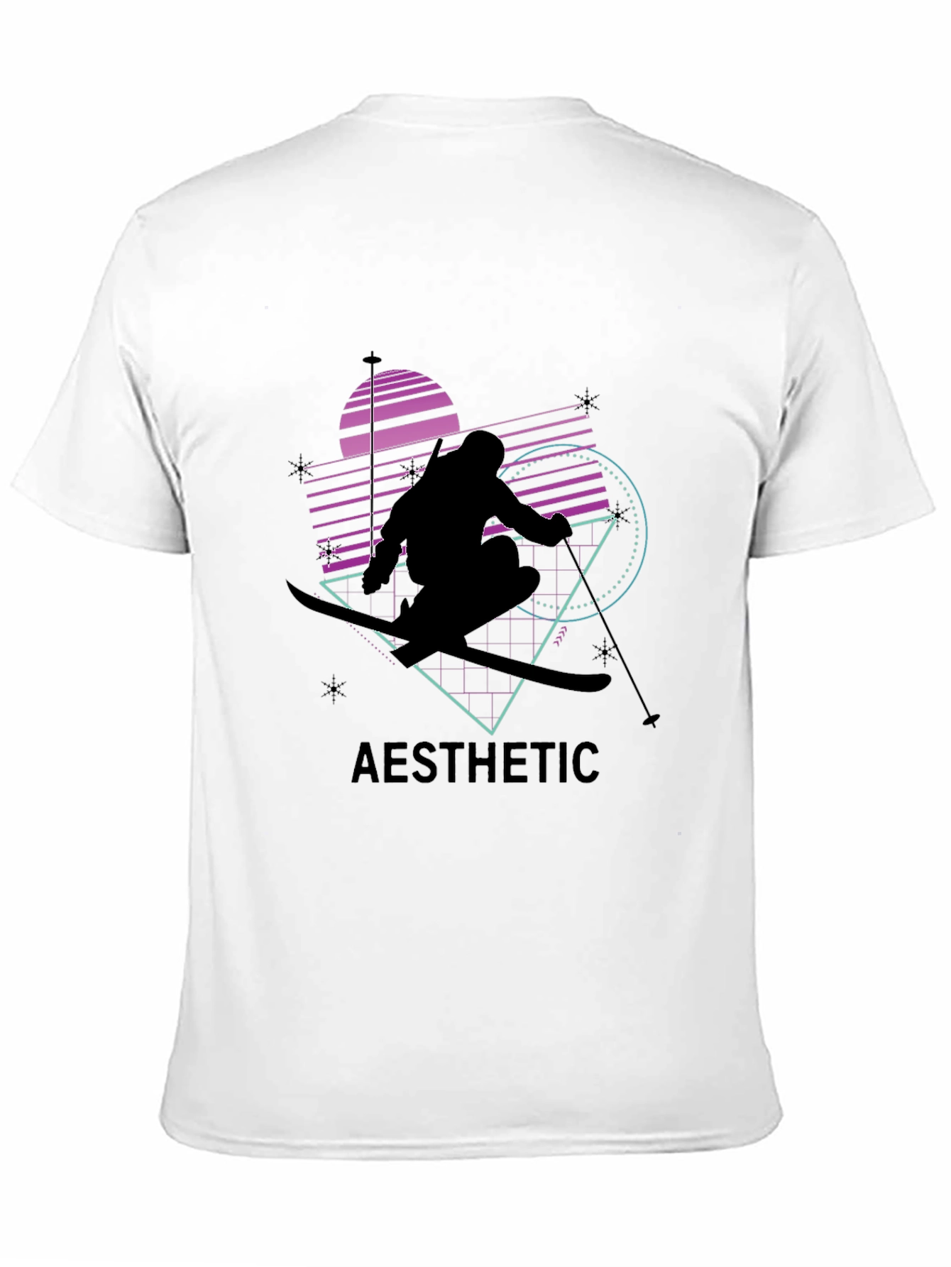 Aesthetic Skiing Graphic Tee - Black