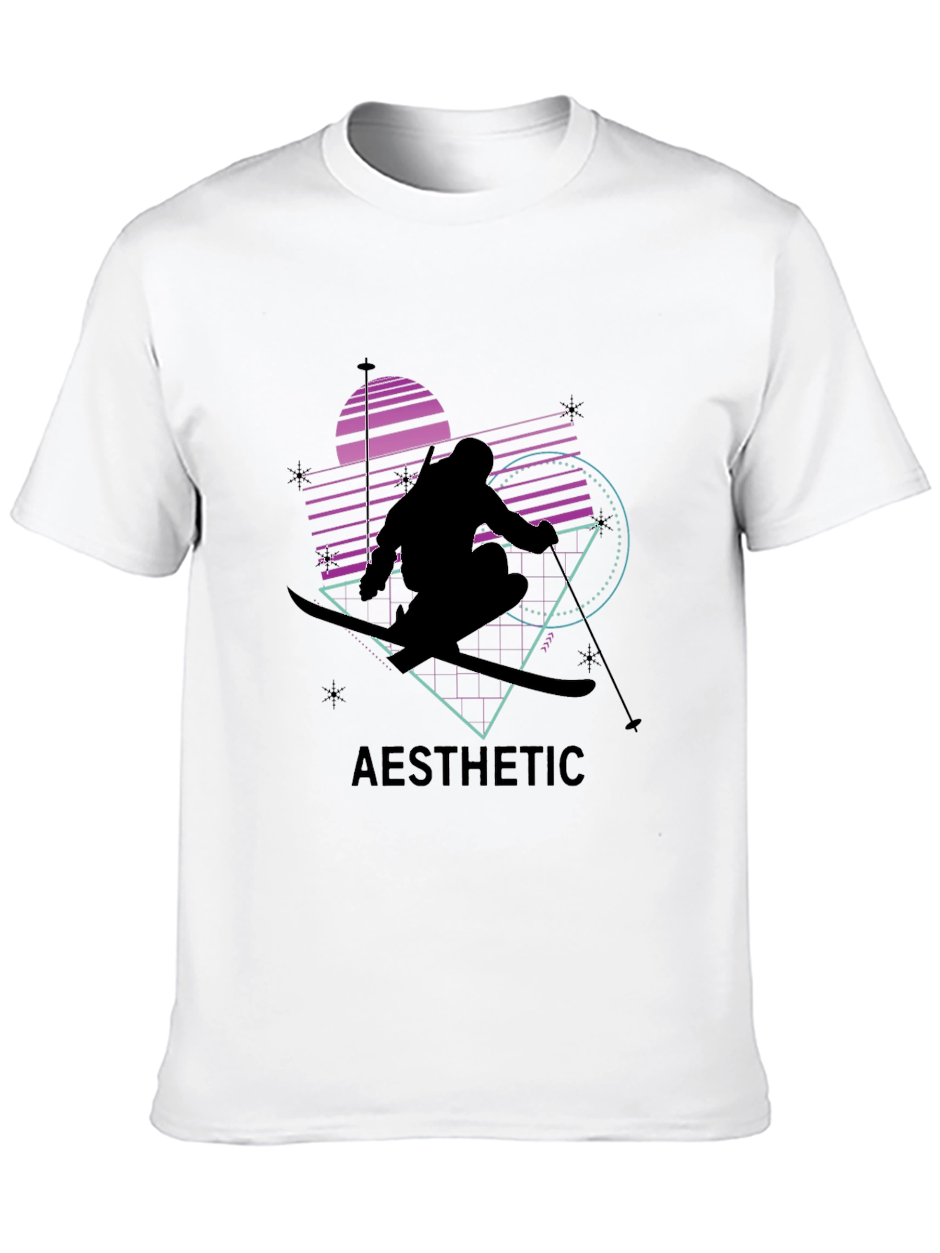 Aesthetic Skiing Graphic Tee - Black
