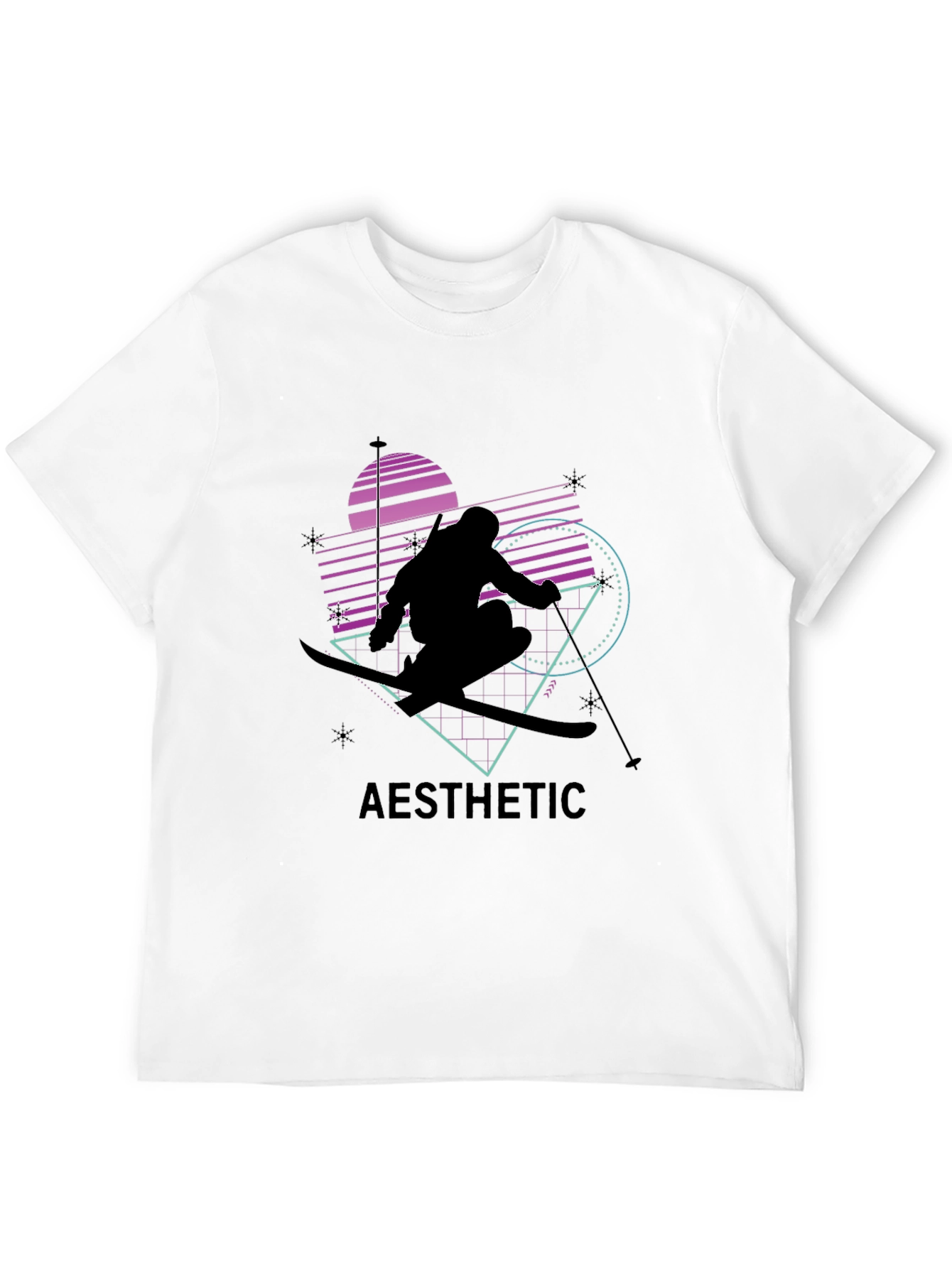 Aesthetic Skiing Graphic Tee - Black