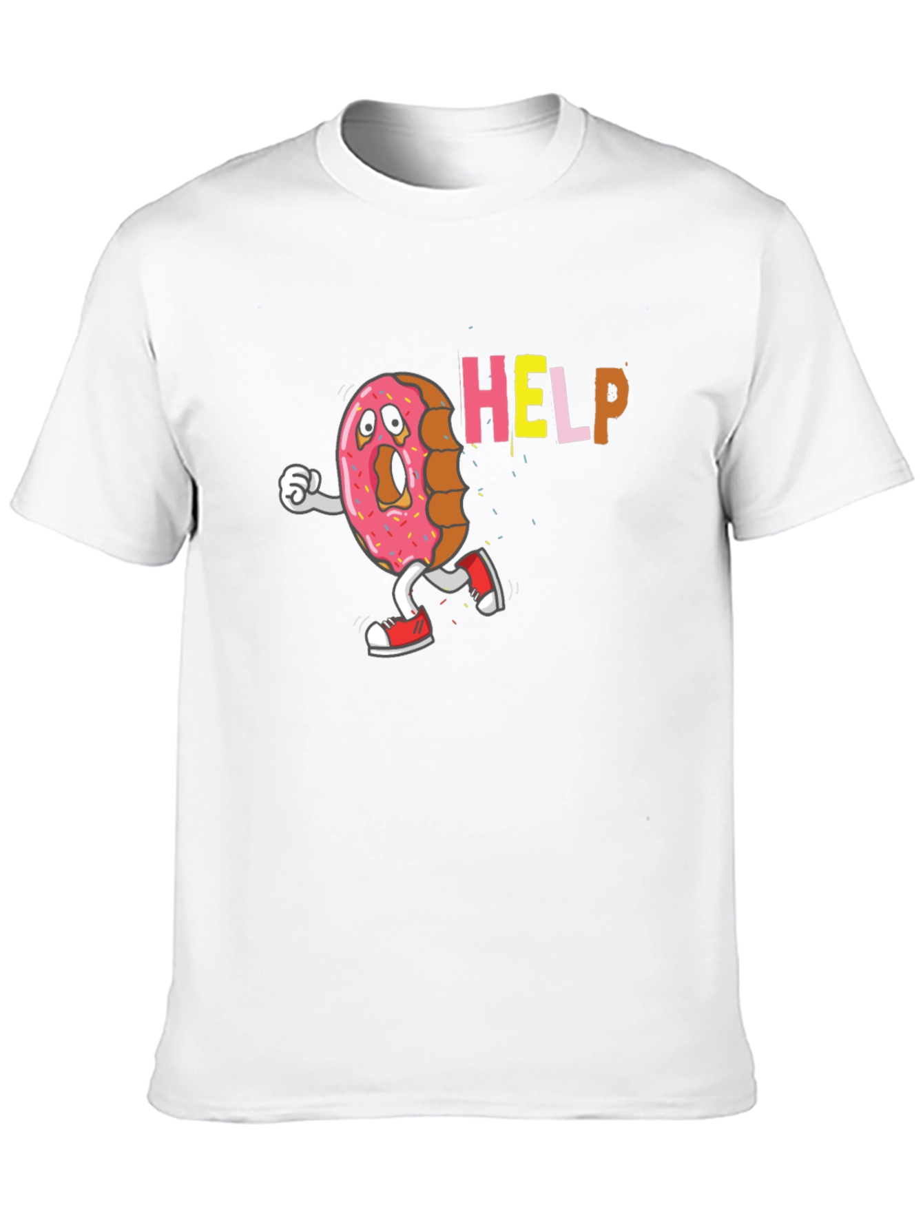 Scared Donut HELP! Graphic T-Shirt