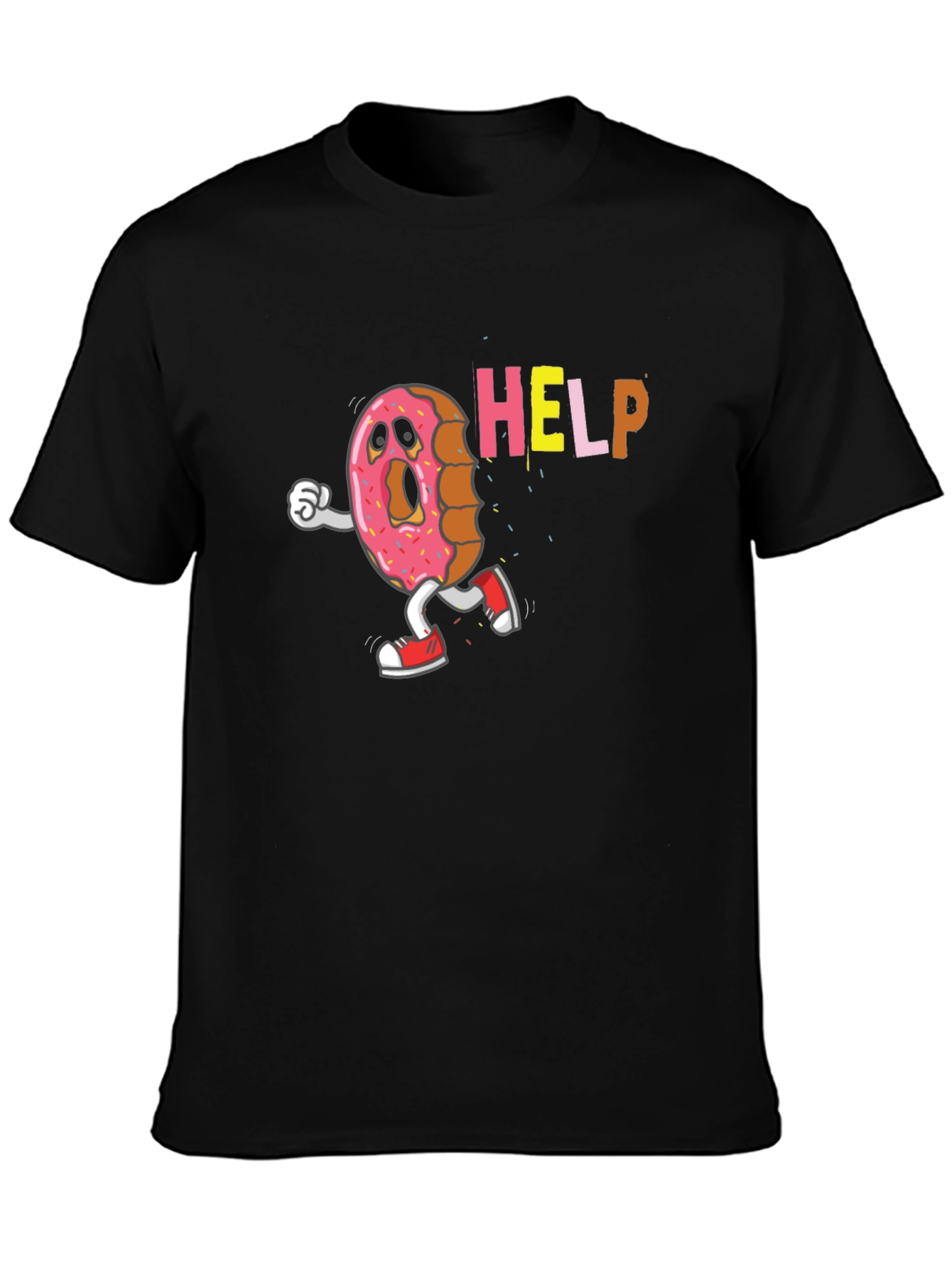 Scared Donut HELP! Graphic T-Shirt