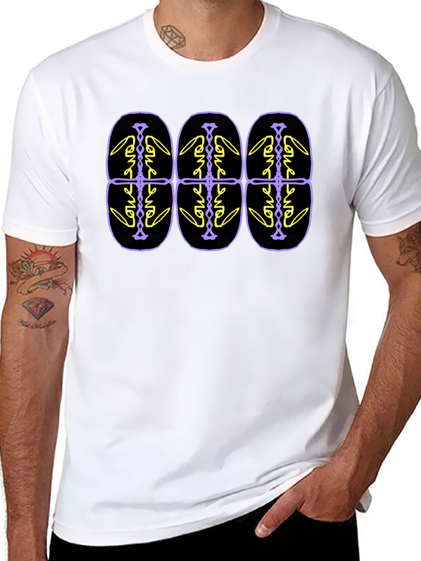 Abstract Patterned Black T-Shirt