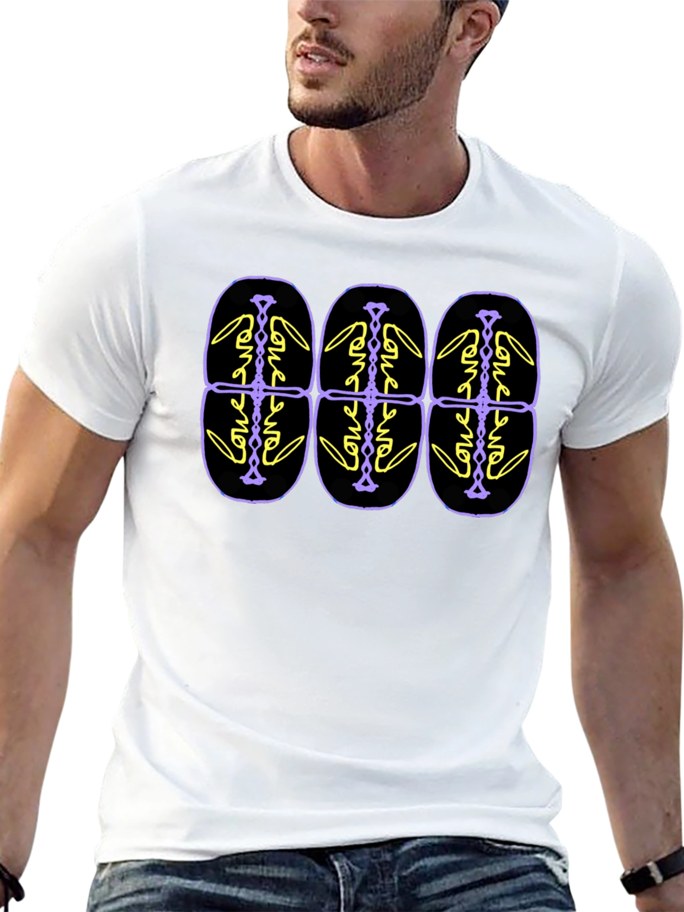 Abstract Patterned Black T-Shirt