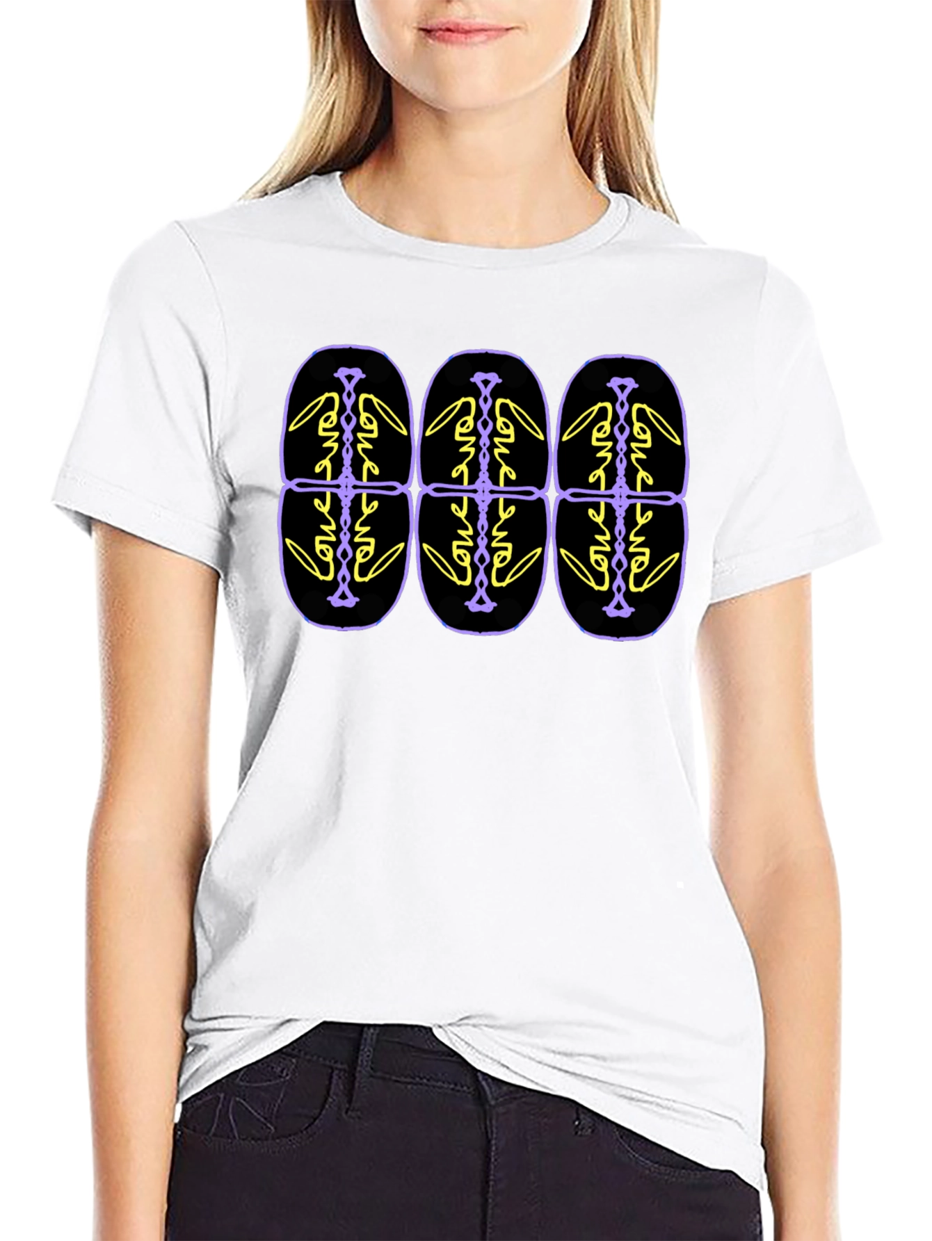 Abstract Patterned Black T-Shirt