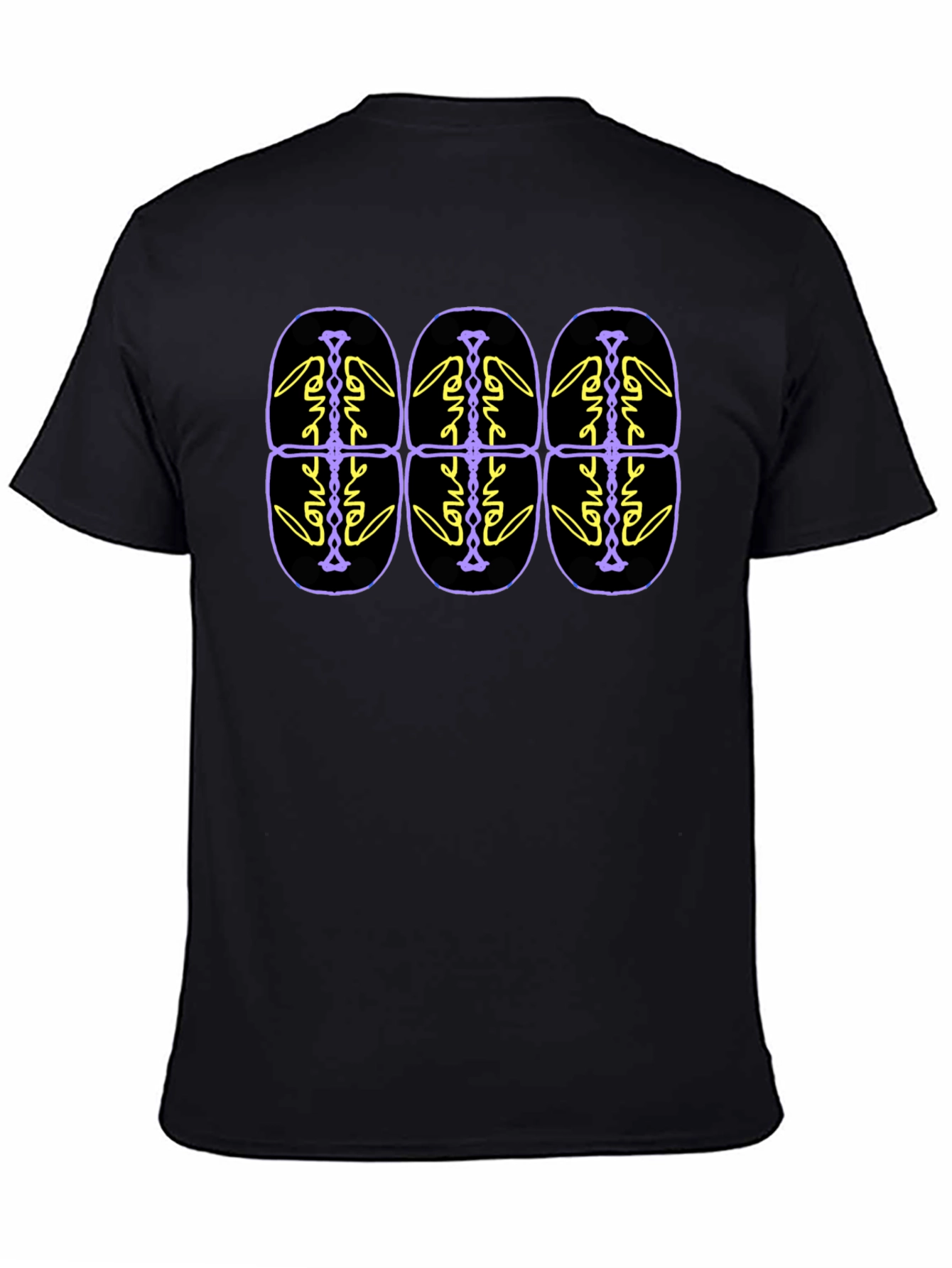Abstract Patterned Black T-Shirt