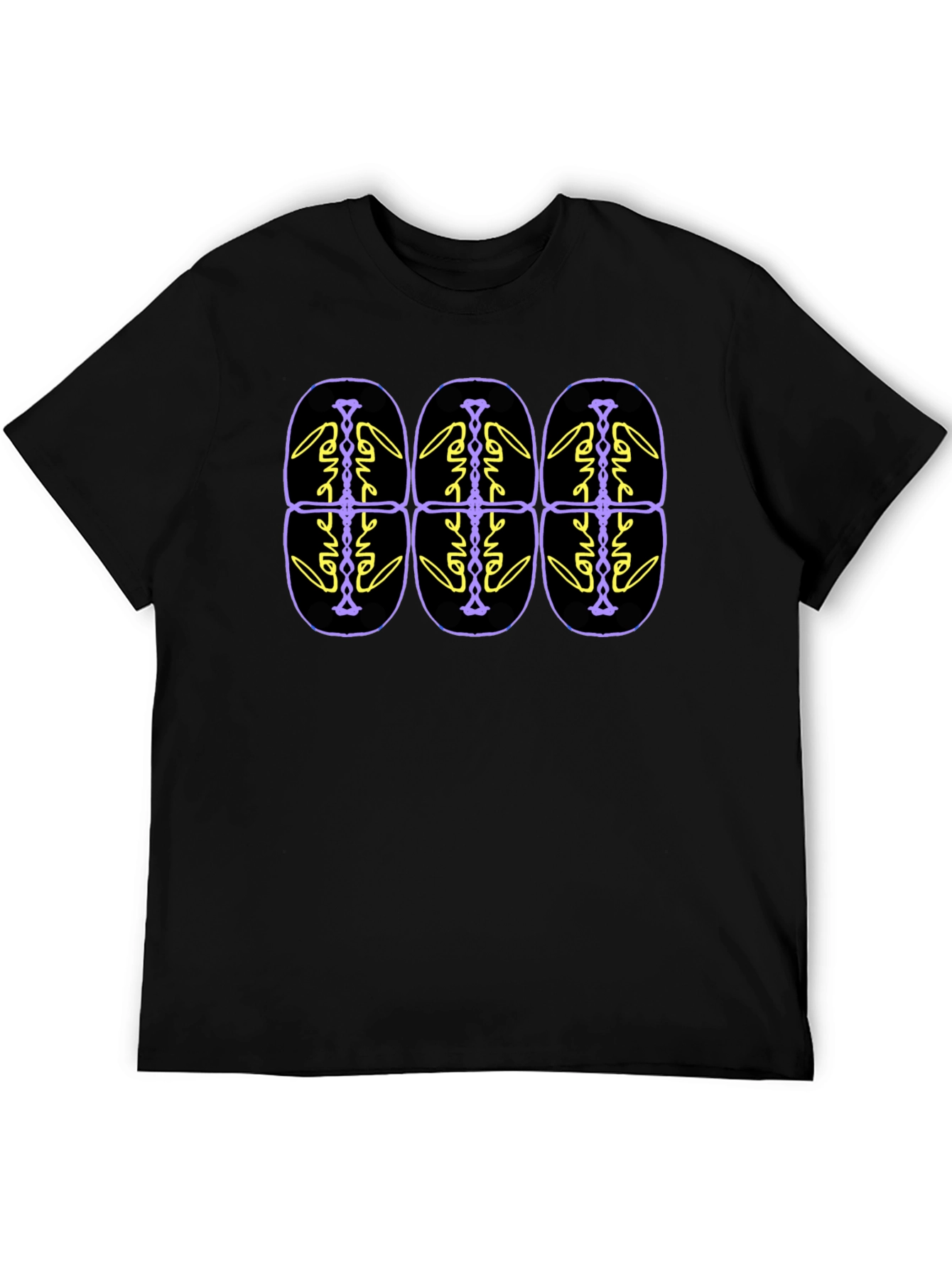 Abstract Patterned Black T-Shirt