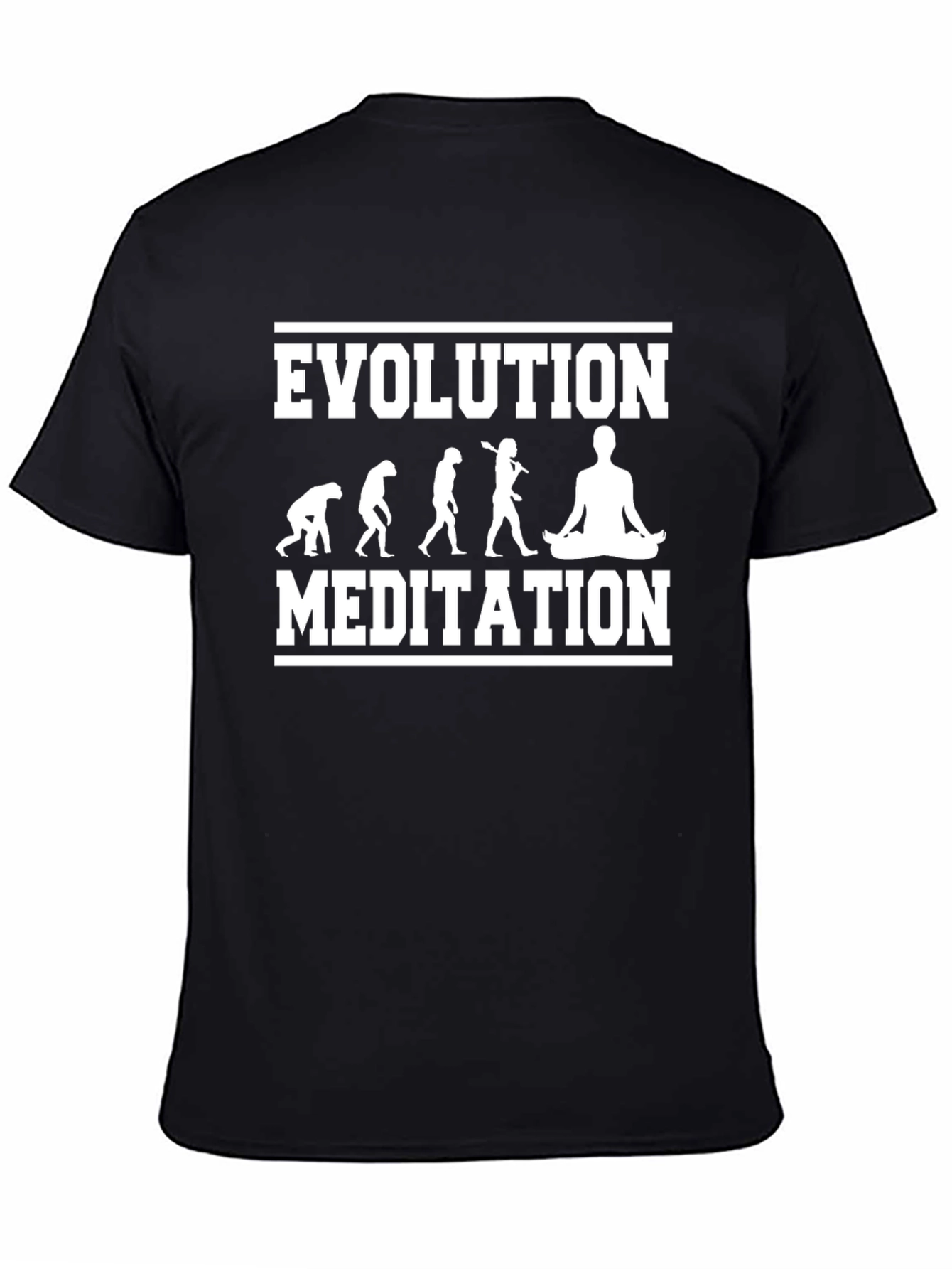 Evolution Meditation Graphic Tee - Black Cotton Blend