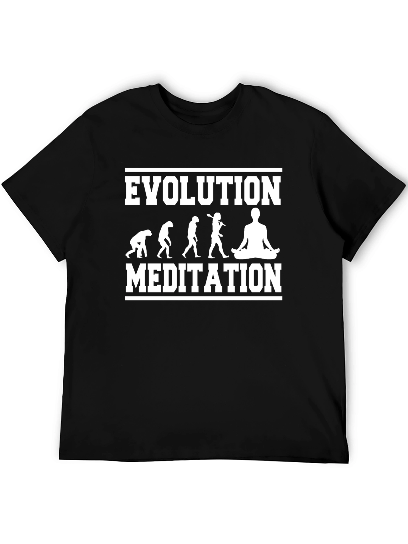 Evolution Meditation Graphic Tee - Black Cotton Blend