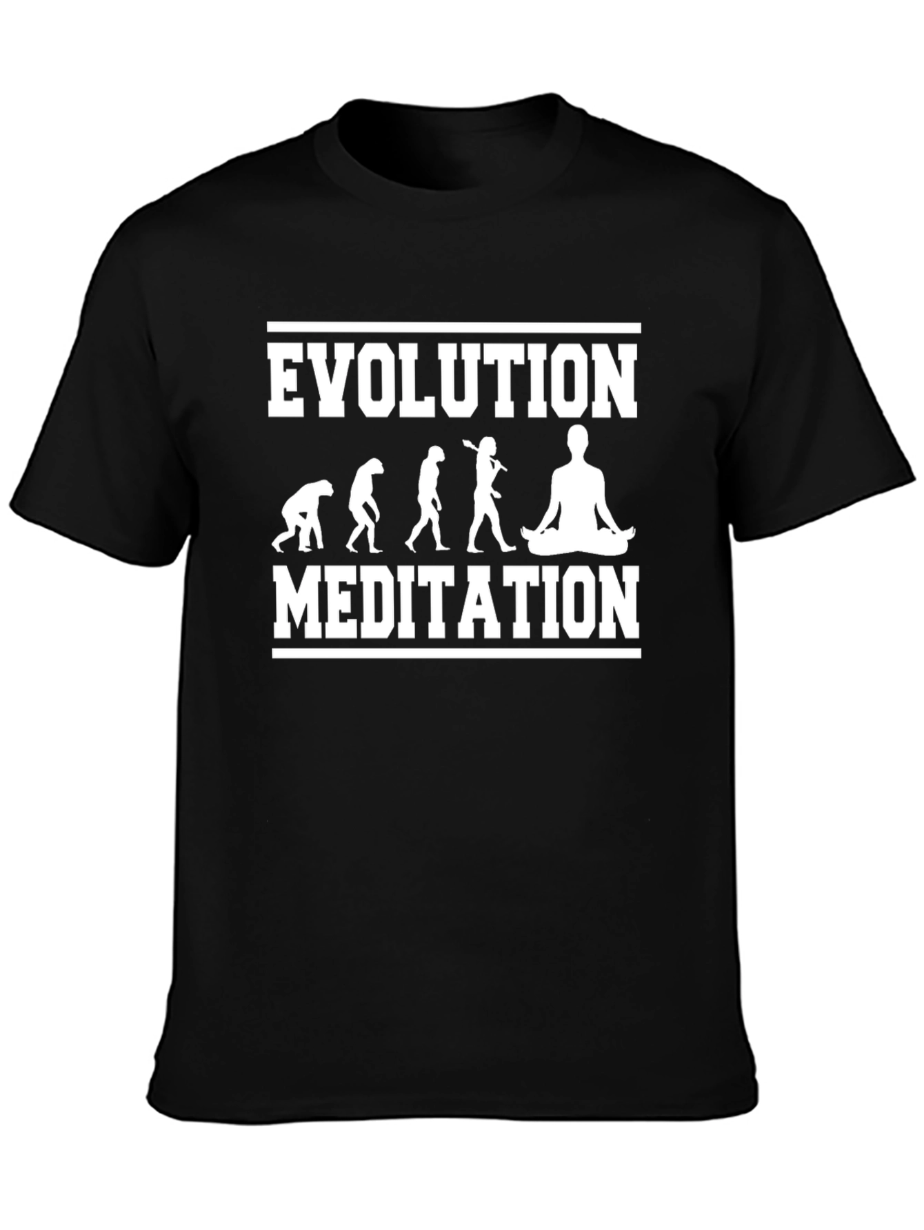 Evolution Meditation Graphic Tee - Black Cotton Blend