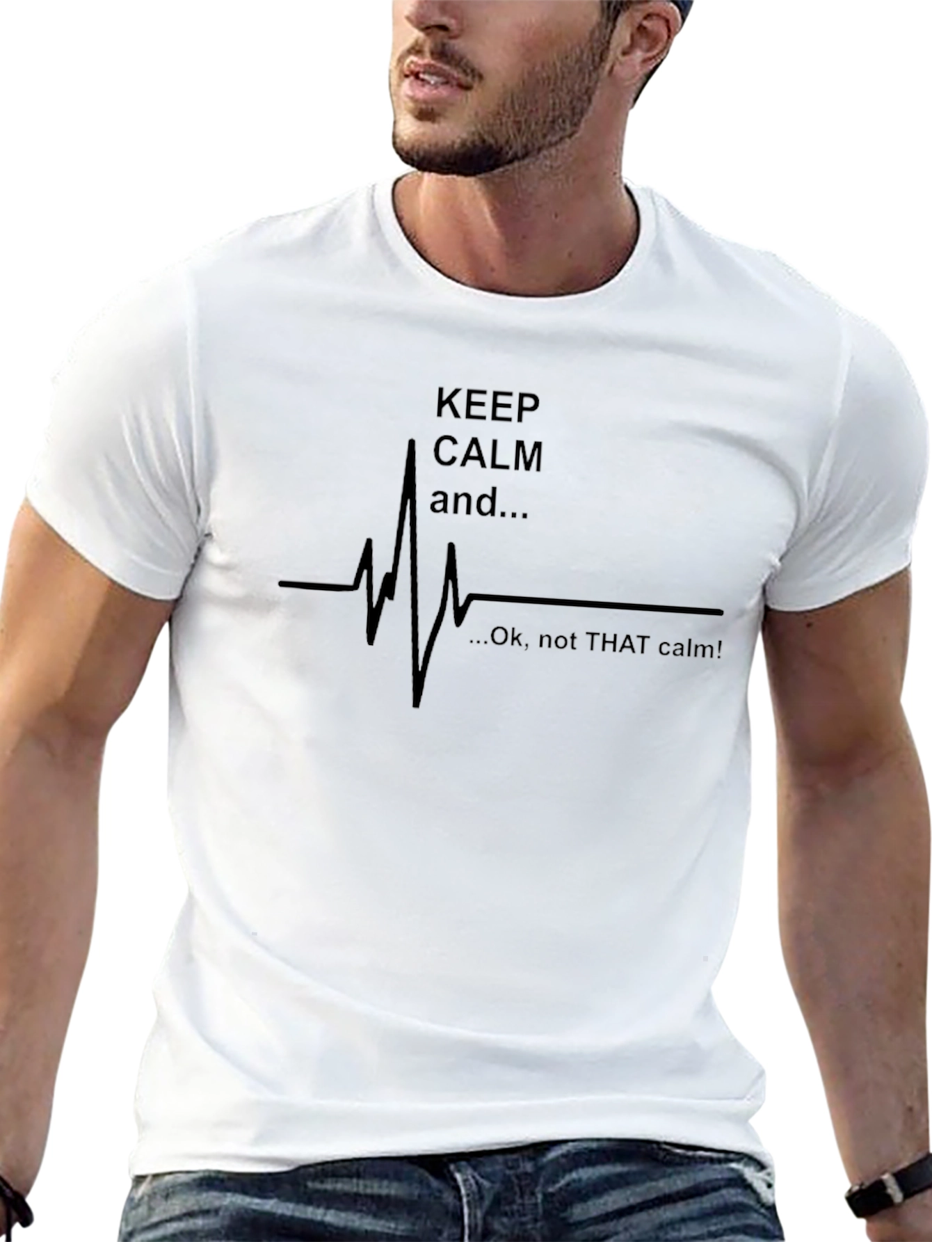 Keep Calm EKG T-Shirt - Humorous Medical Tee