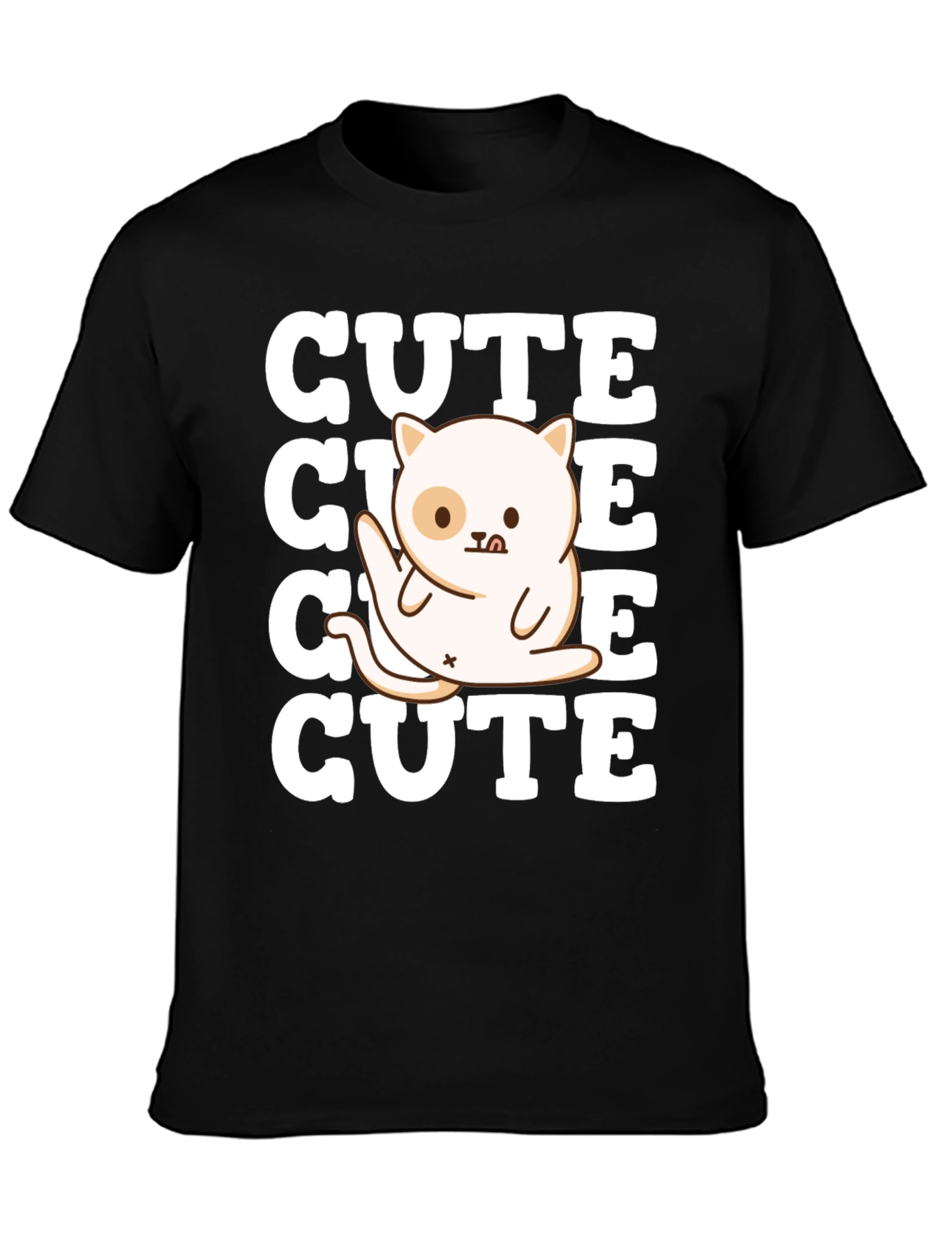 Cute Cat Graphic Tee - Soft Cotton Blend