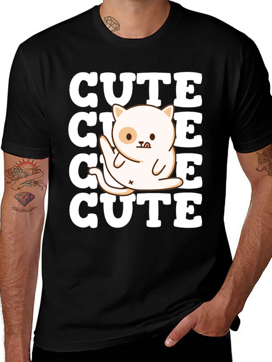 Cute Cat Graphic Tee - Soft Cotton Blend