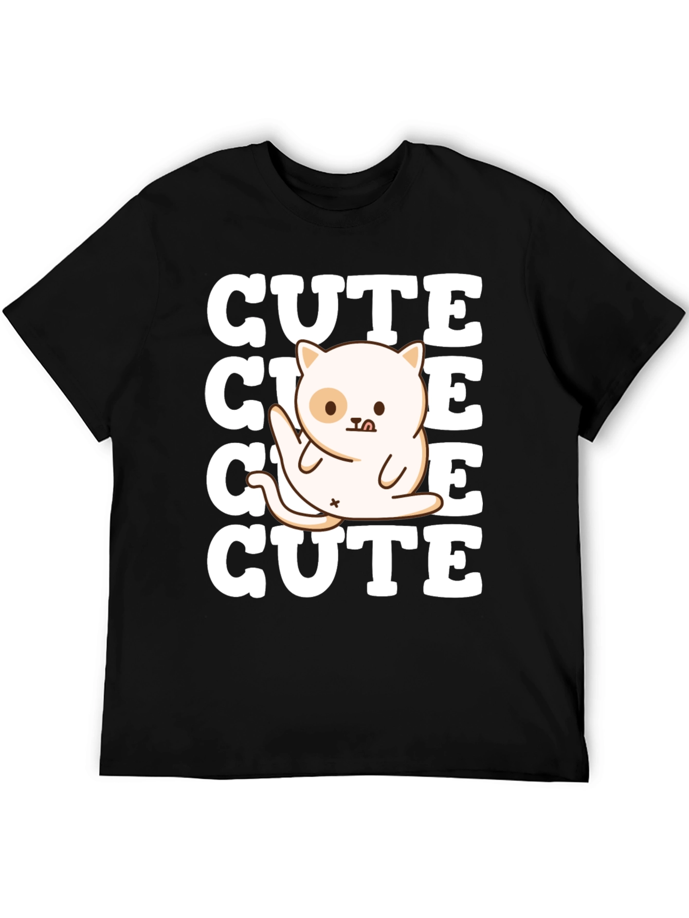 Cute Cat Graphic Tee - Soft Cotton Blend