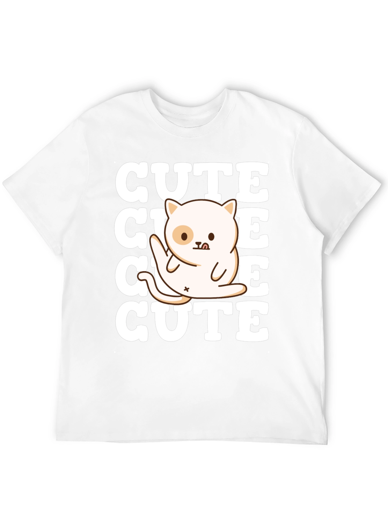 Cute Cat Graphic Tee - Soft Cotton Blend