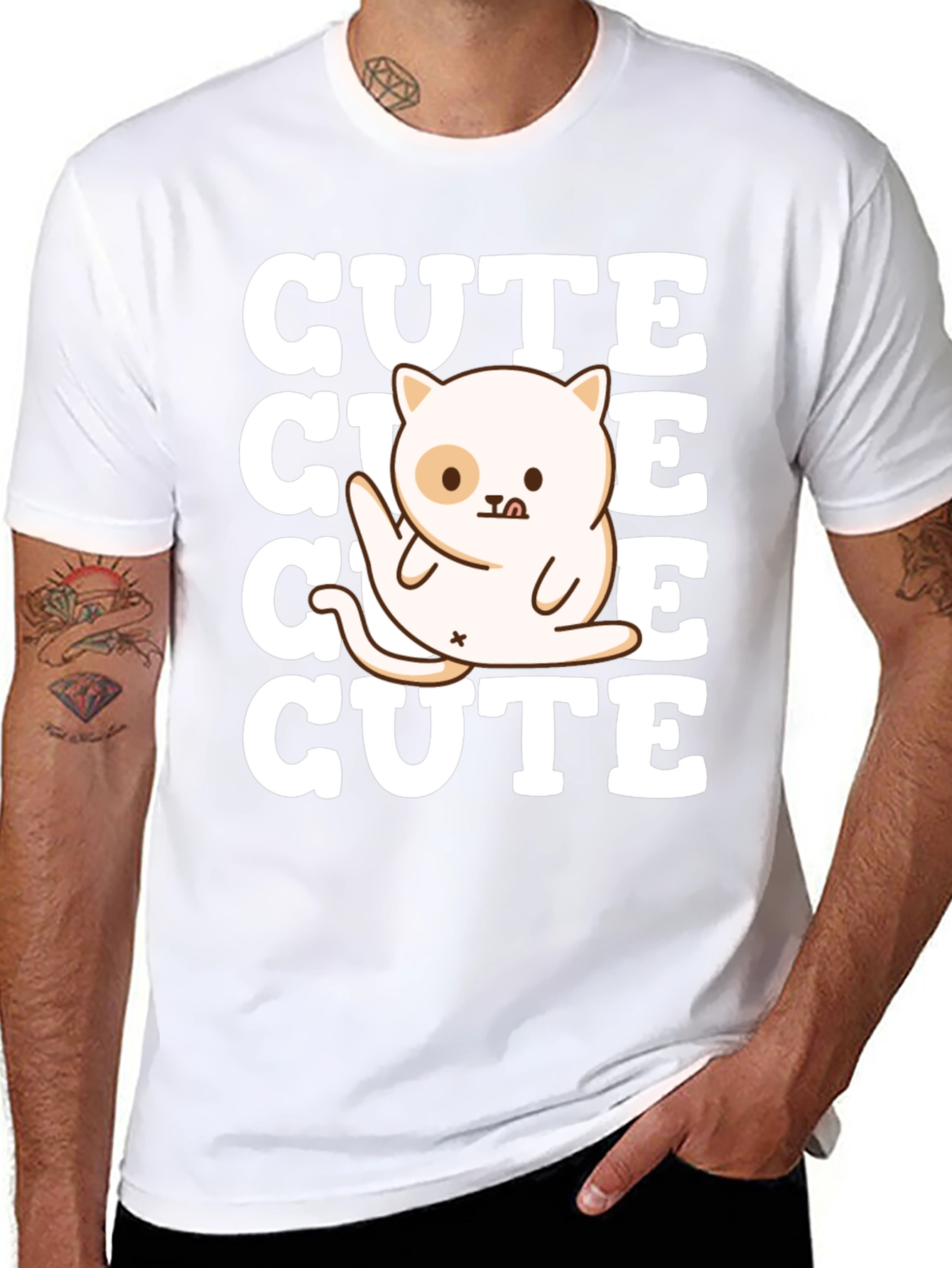 Cute Cat Graphic Tee - Soft Cotton Blend