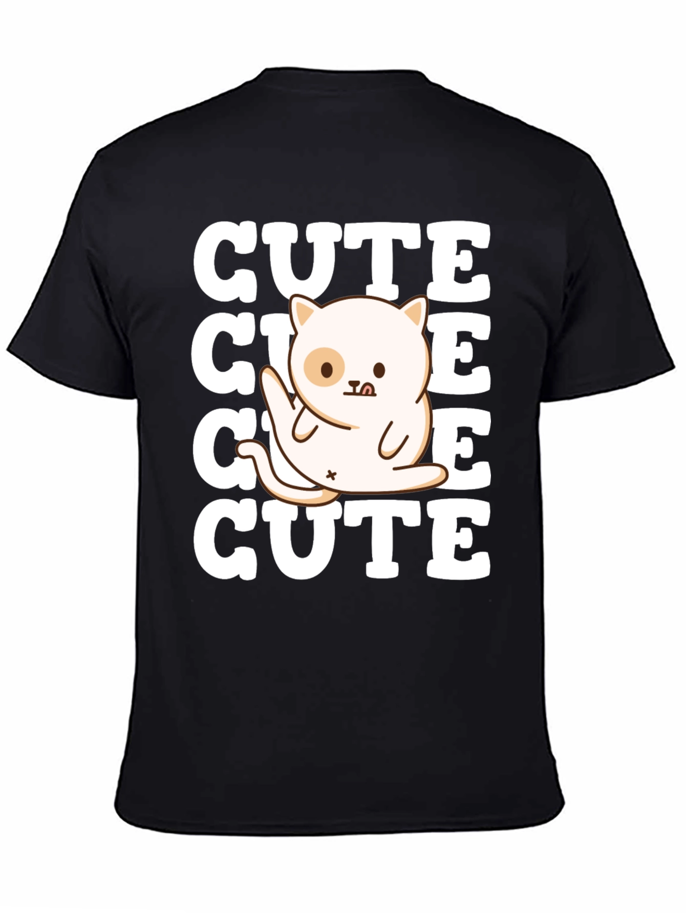 Cute Cat Graphic Tee - Soft Cotton Blend