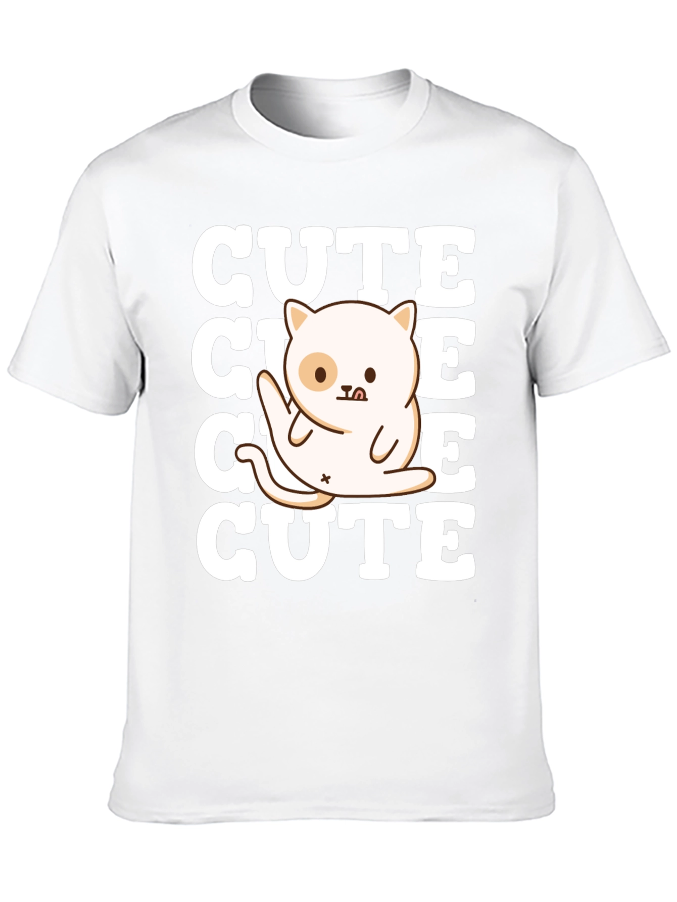 Cute Cat Graphic Tee - Soft Cotton Blend