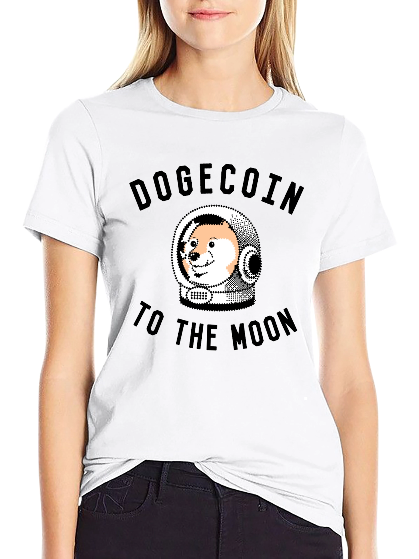 Dogecoin To The Moon Black T-Shirt