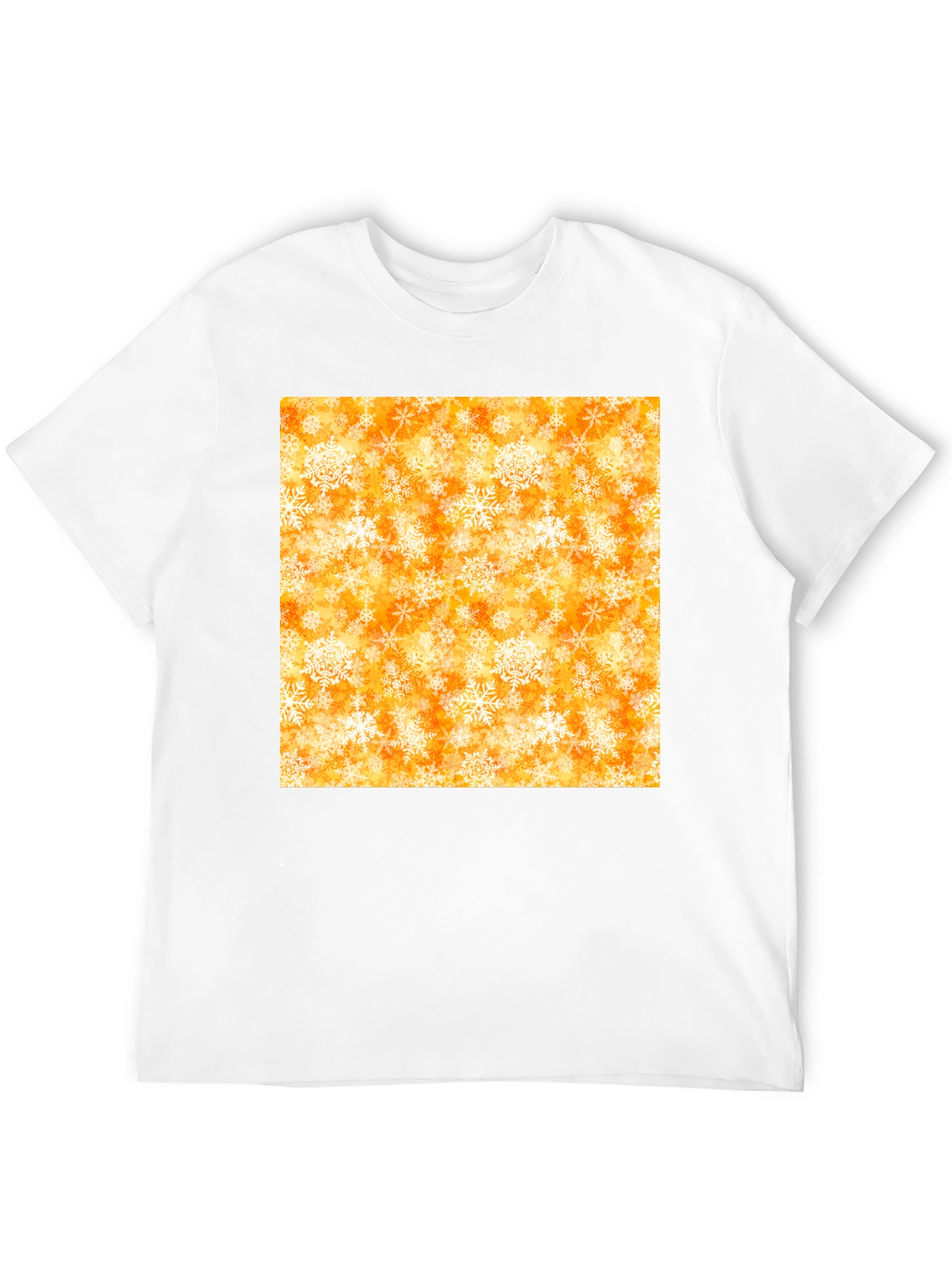 Festive Snowflake Print Black T-Shirt
