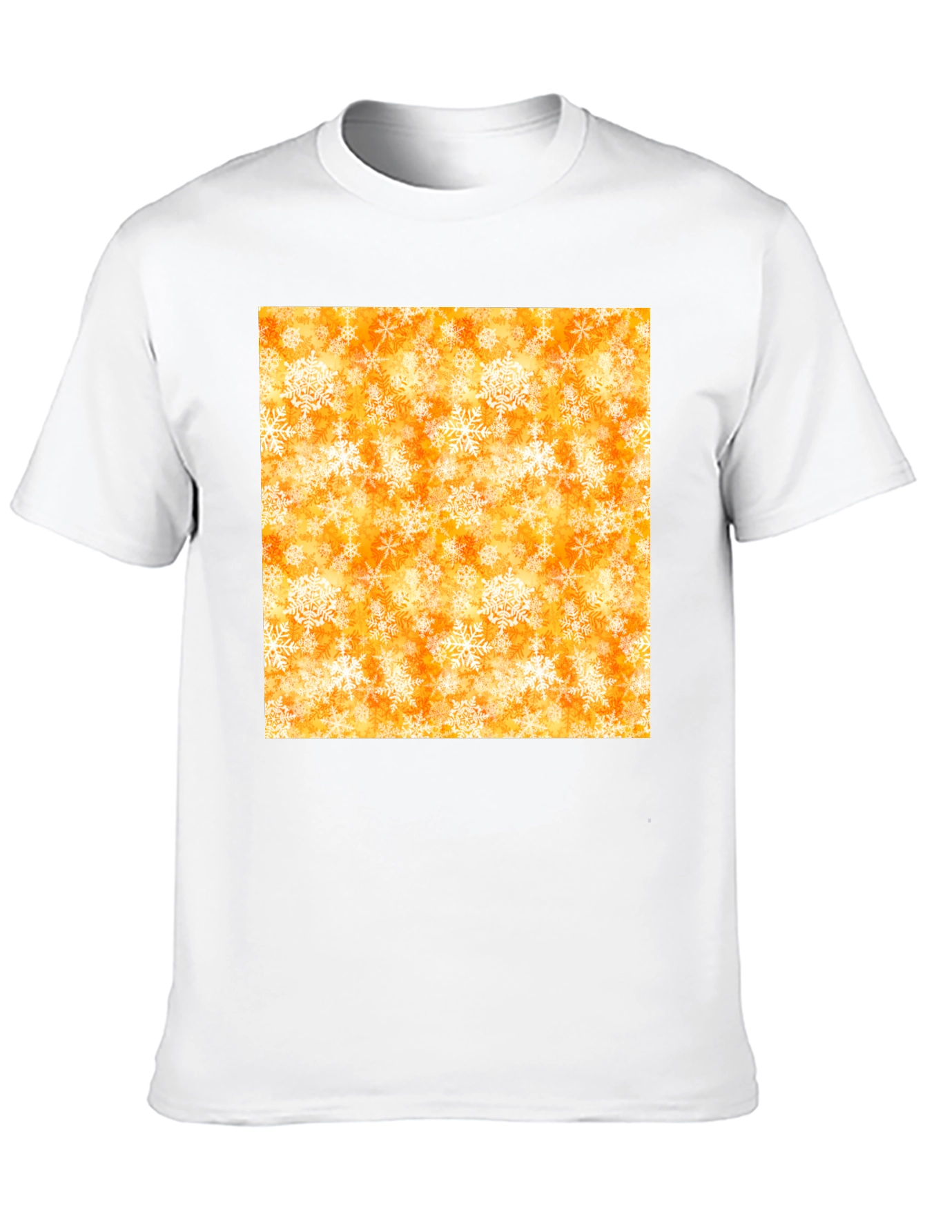 Festive Snowflake Print Black T-Shirt