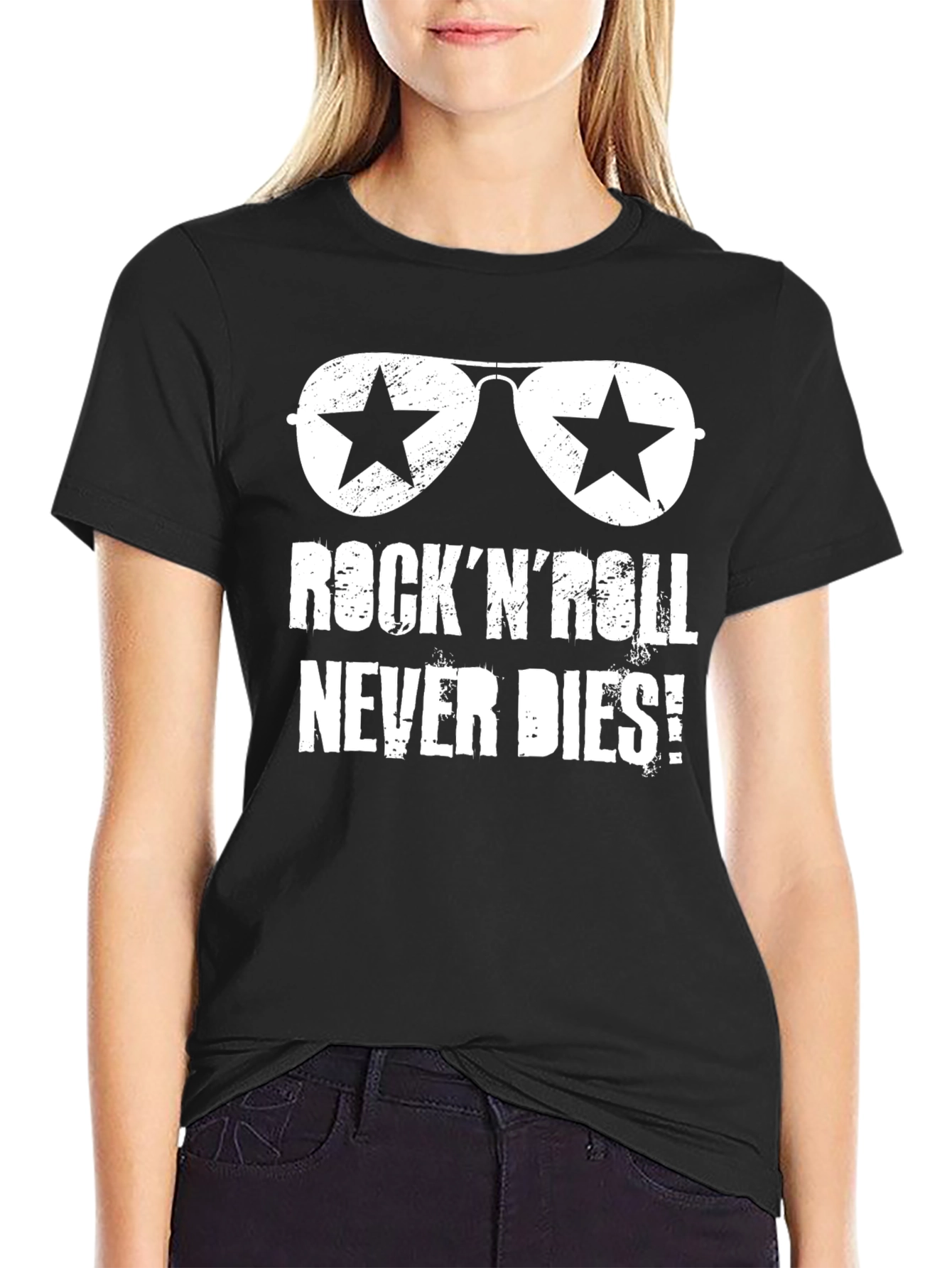 Rock N Roll Never Dies Black T-Shirt