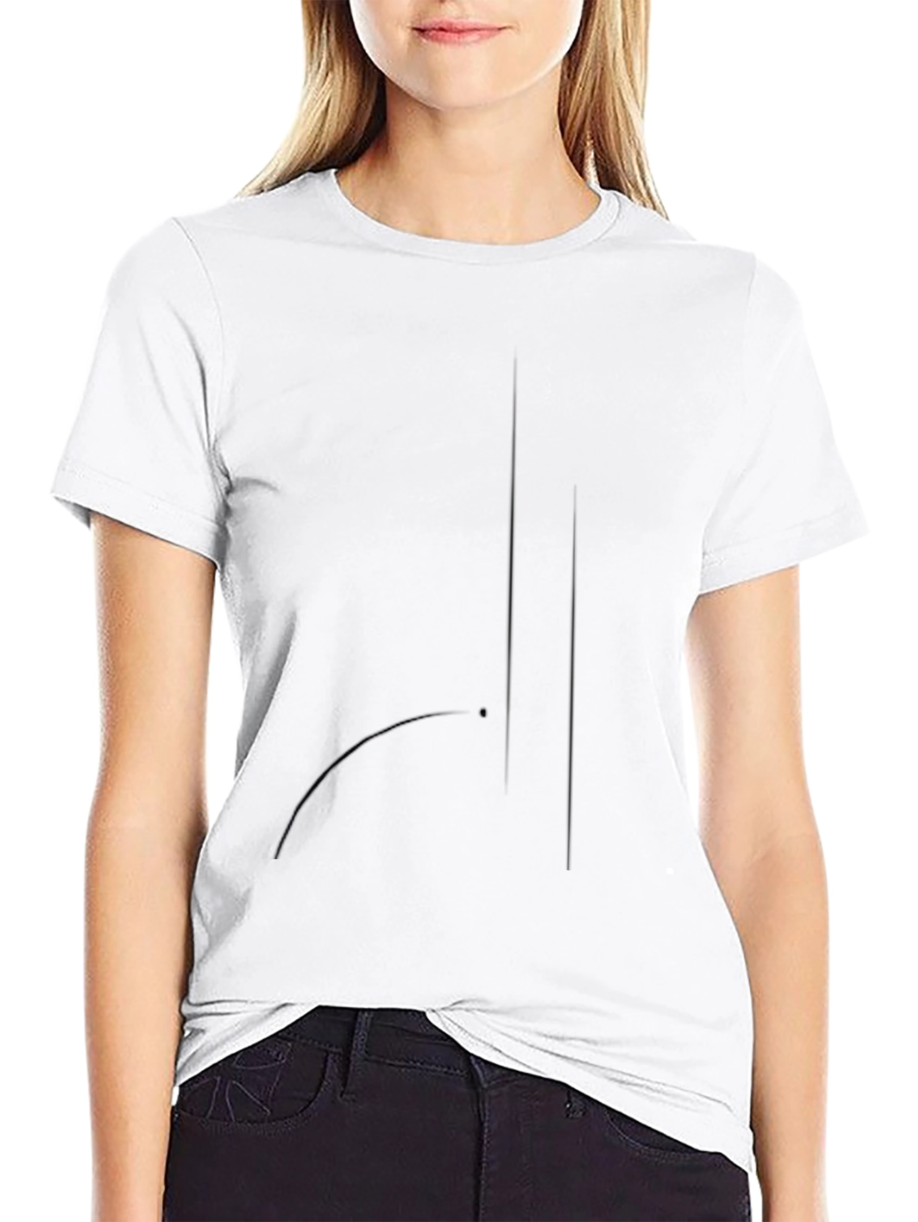 Minimalist Black T-Shirt with Abstract Design