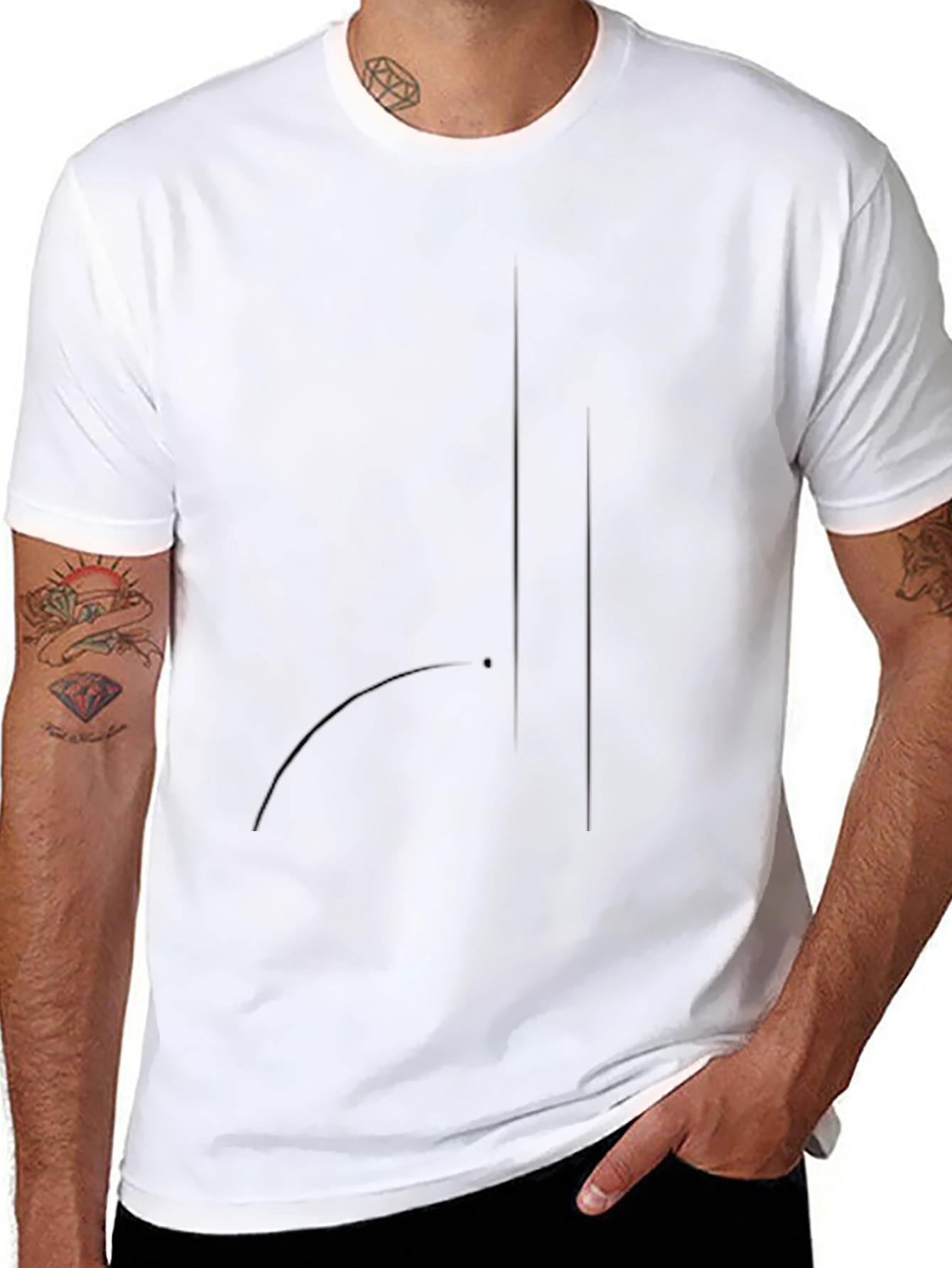 Minimalist Black T-Shirt with Abstract Design
