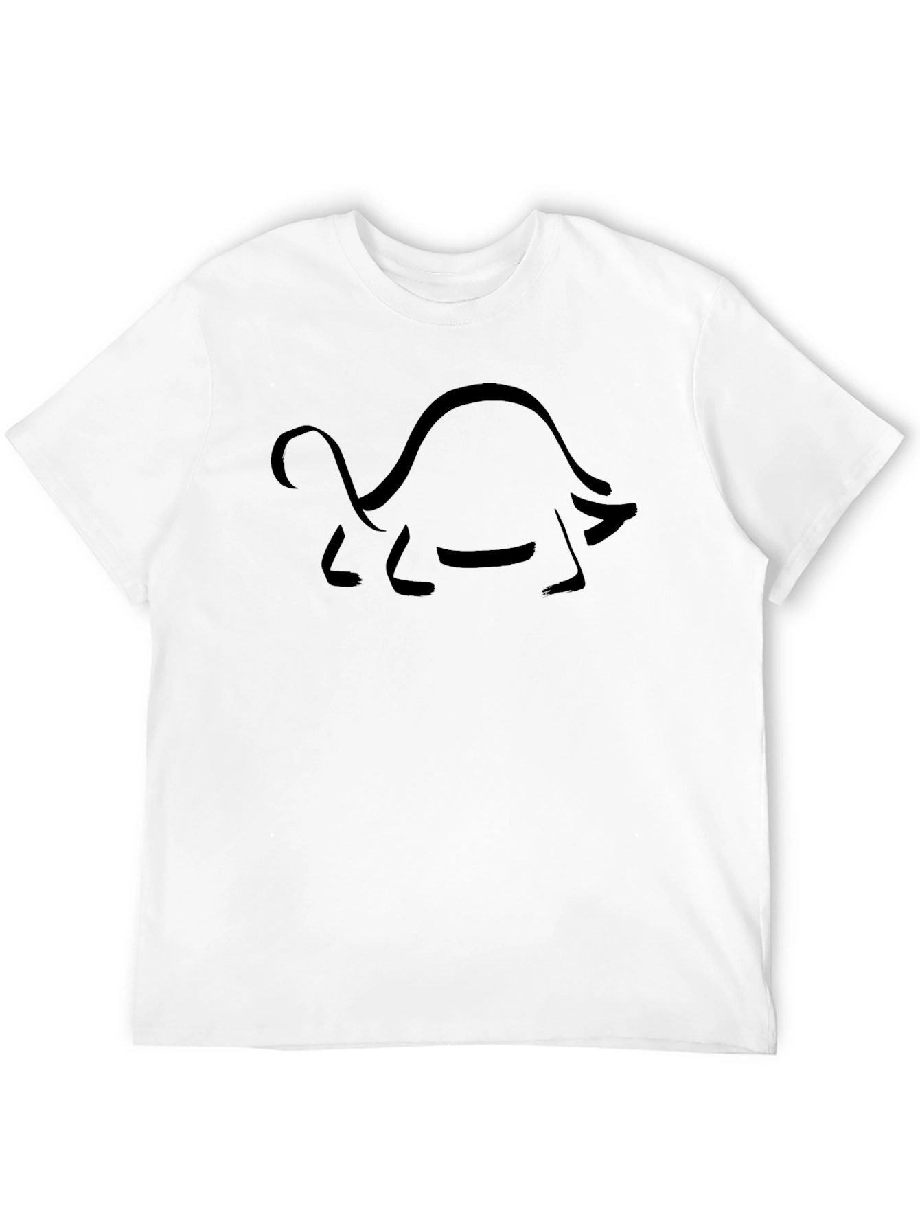 Stylized Turtle Graphic Tee - Black Cotton Blend