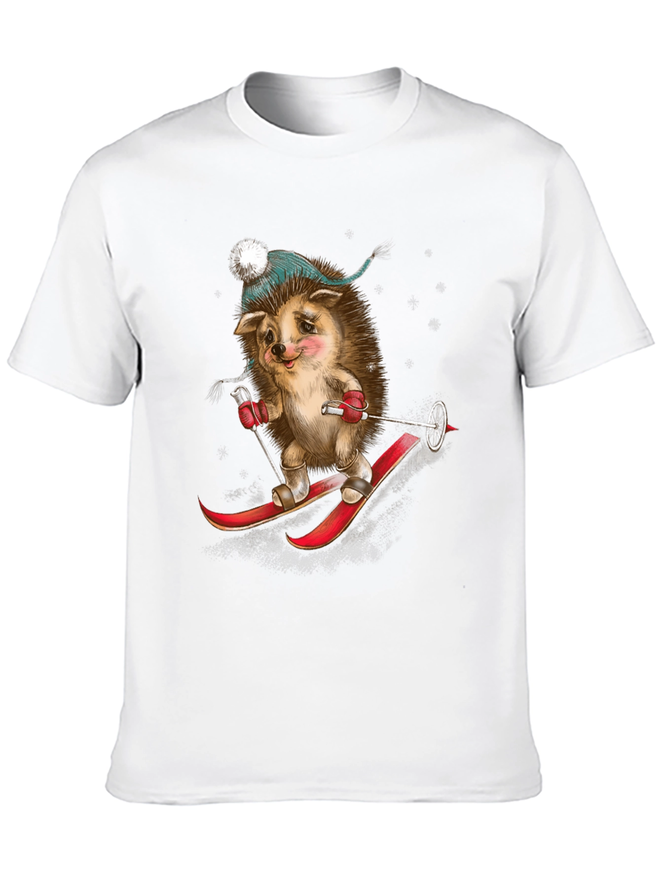 Skiing Hedgehog Graphic Tee