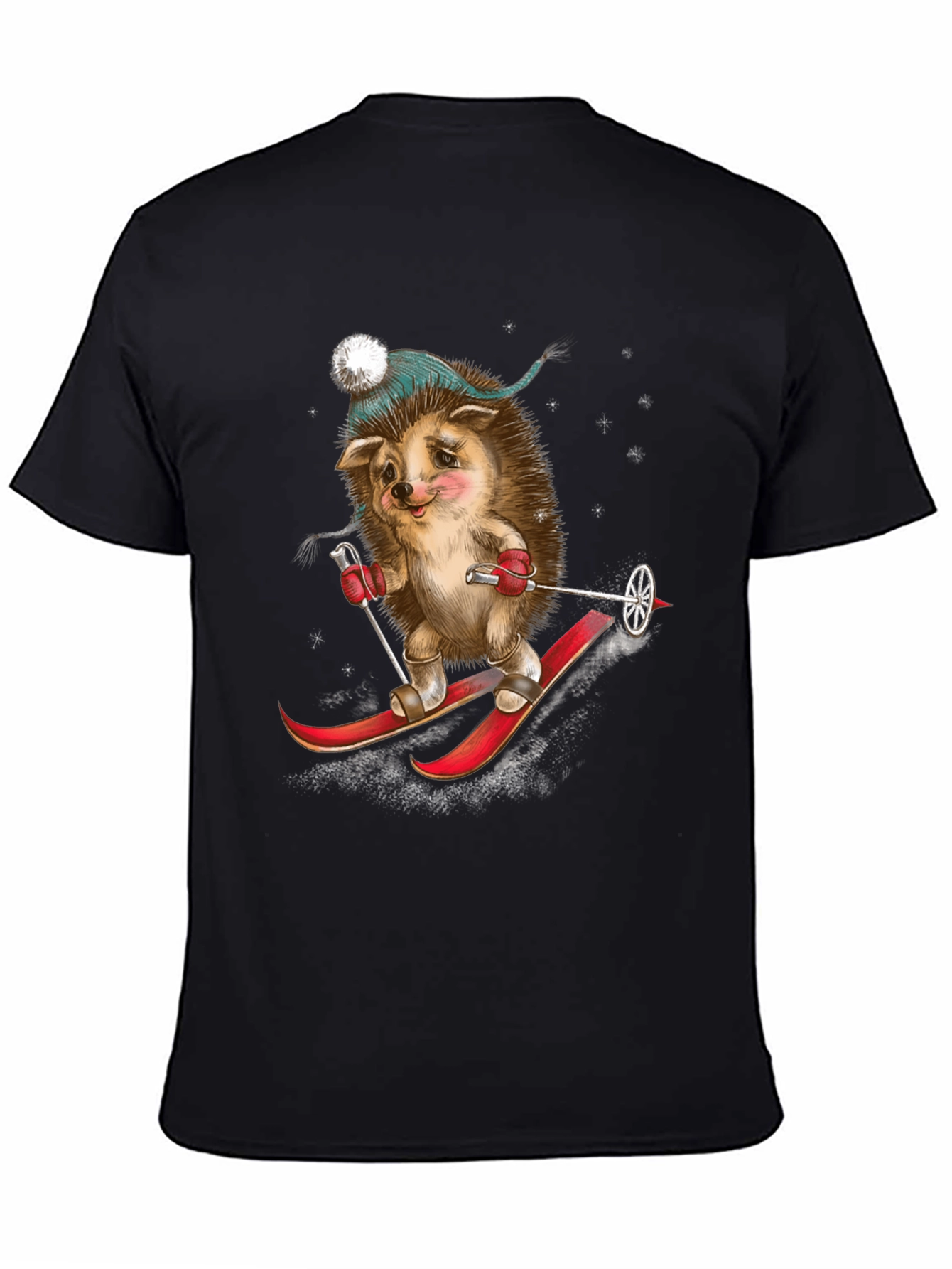 Skiing Hedgehog Graphic Tee