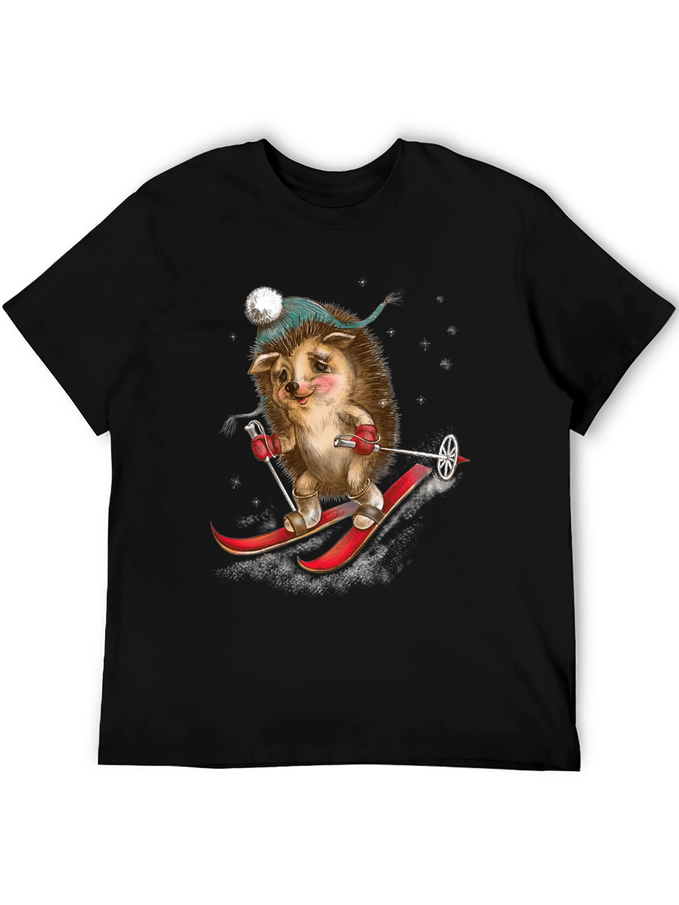 Skiing Hedgehog Graphic Tee
