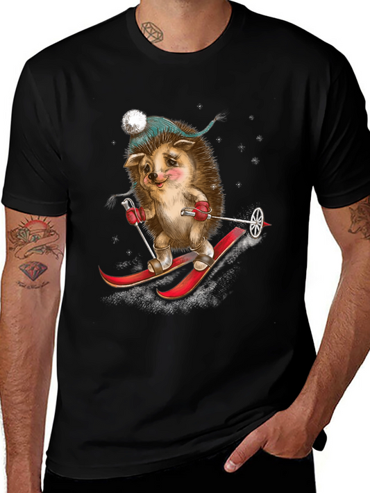 Skiing Hedgehog Graphic Tee