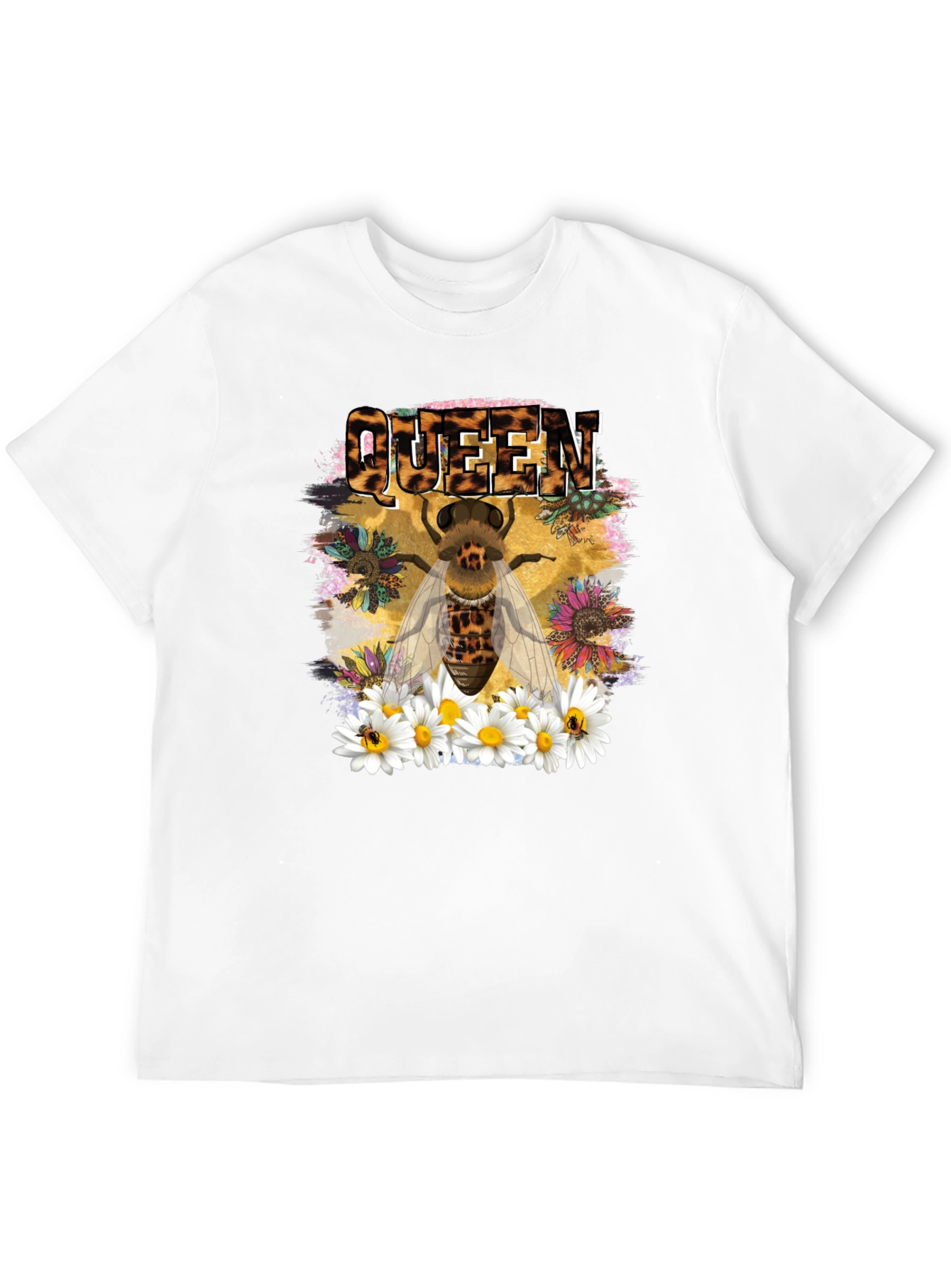 Queen Bee Leopard Print Graphic T-Shirt