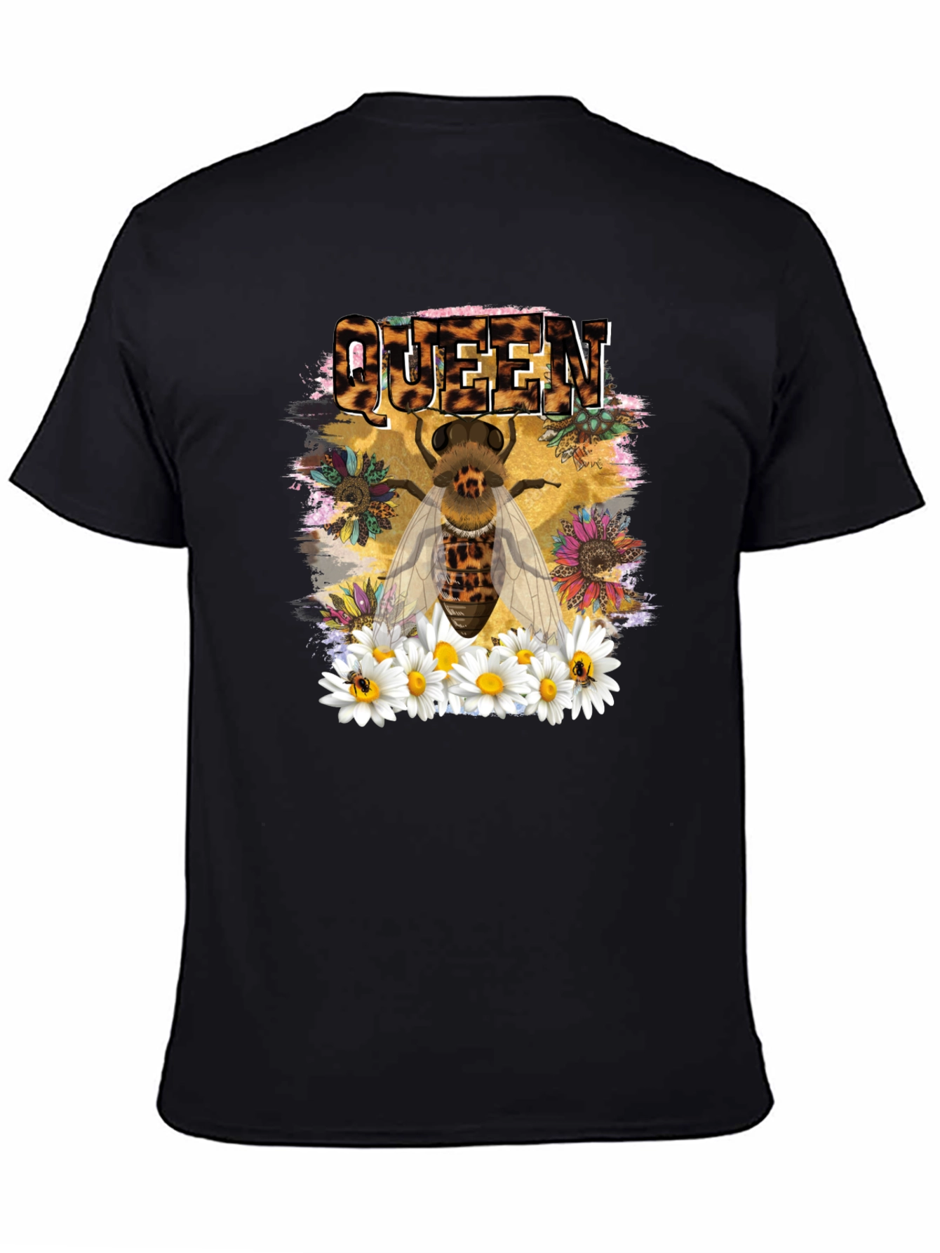 Queen Bee Leopard Print Graphic T-Shirt