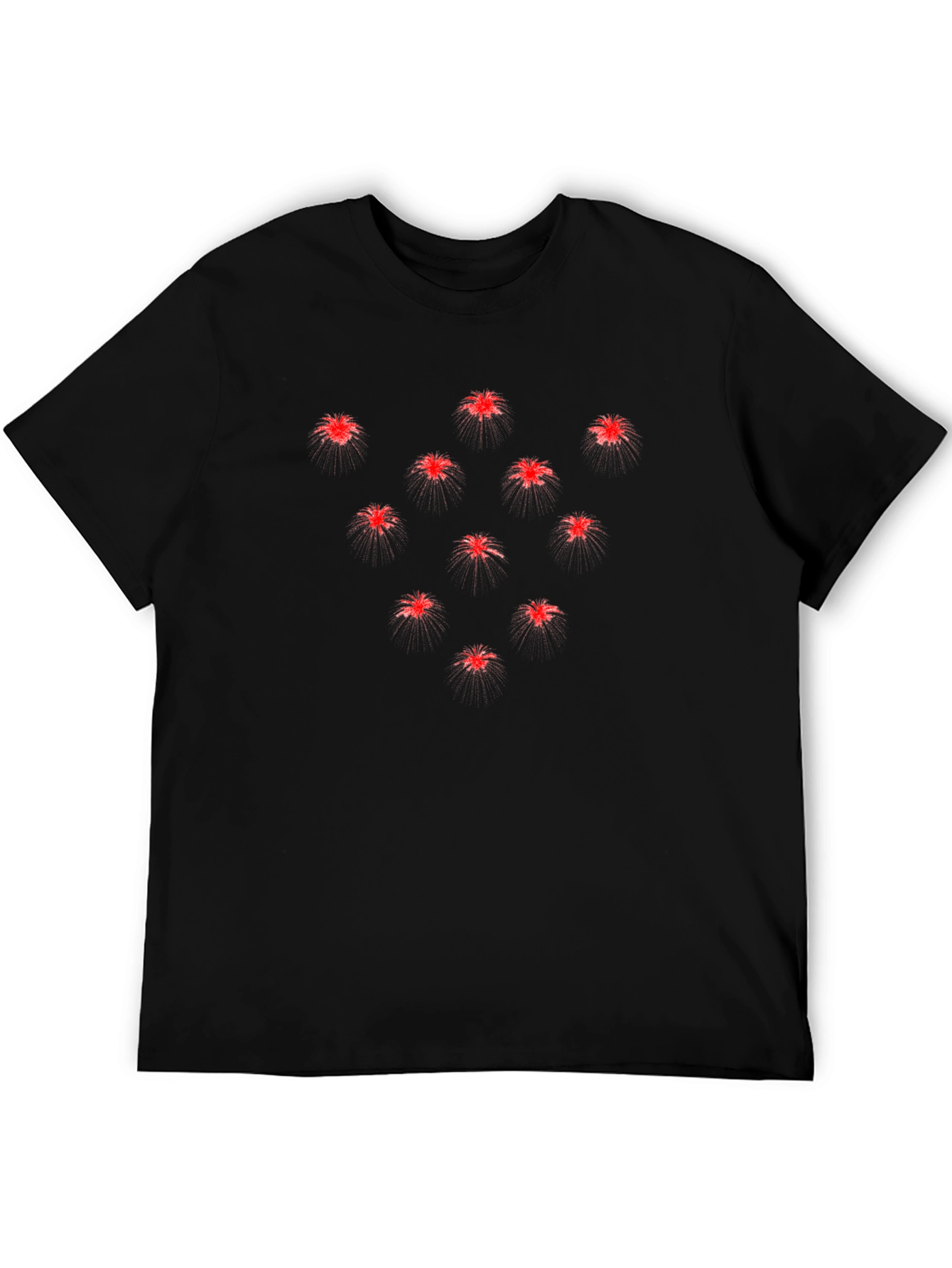 Unique Red Splatter Design Black T-Shirt
