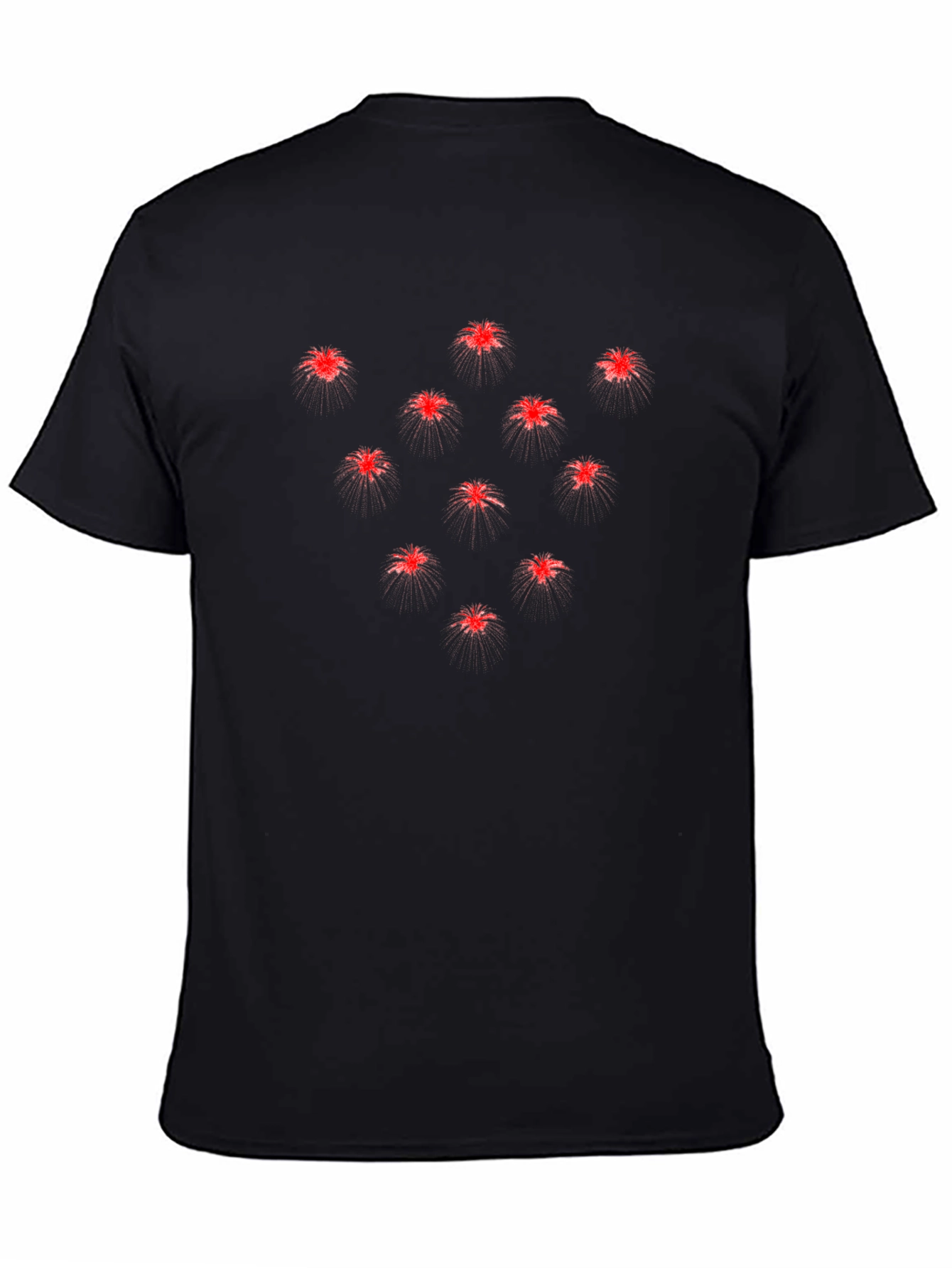 Unique Red Splatter Design Black T-Shirt