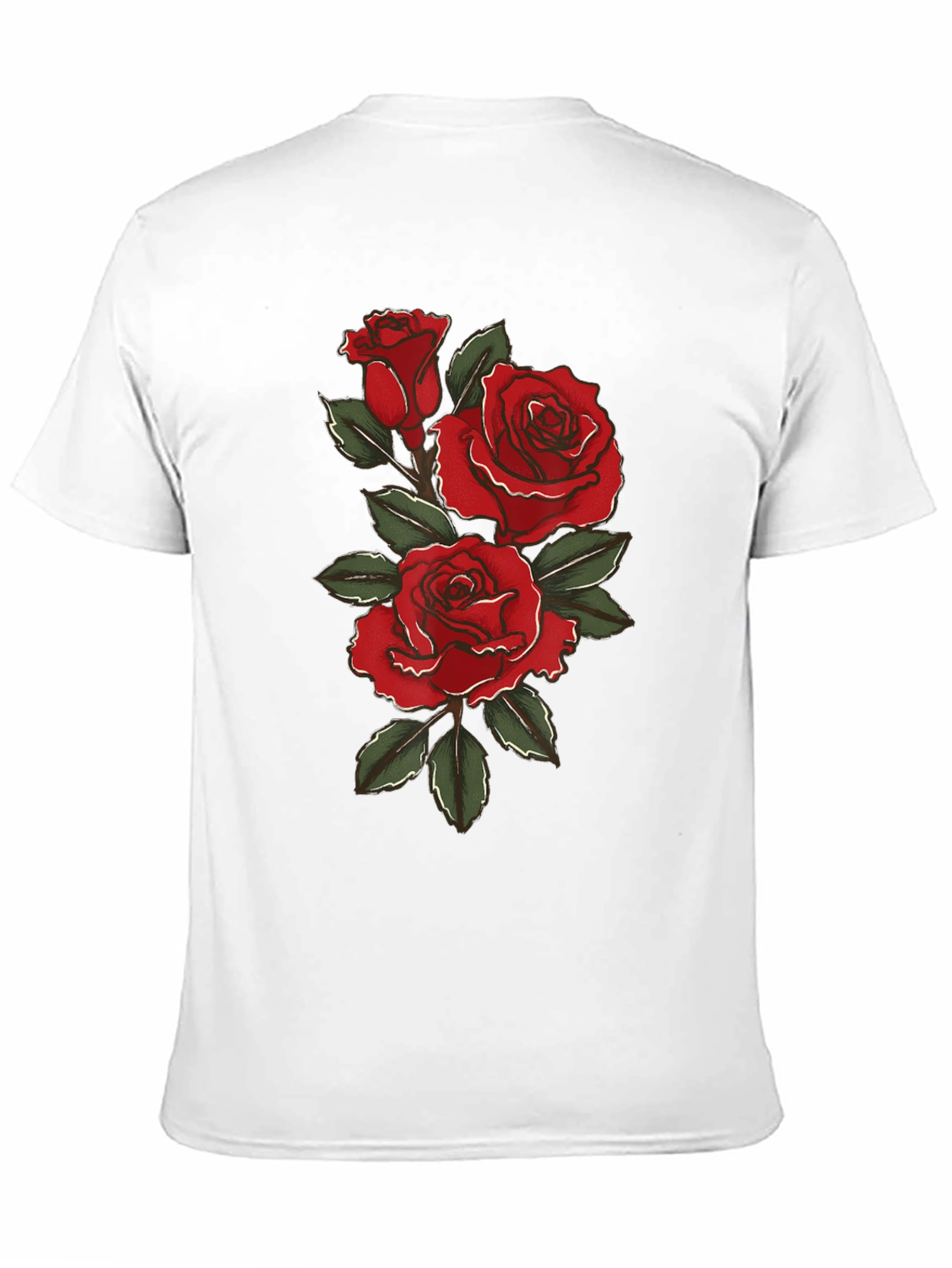 Rose Graphic Black T-Shirt for Men