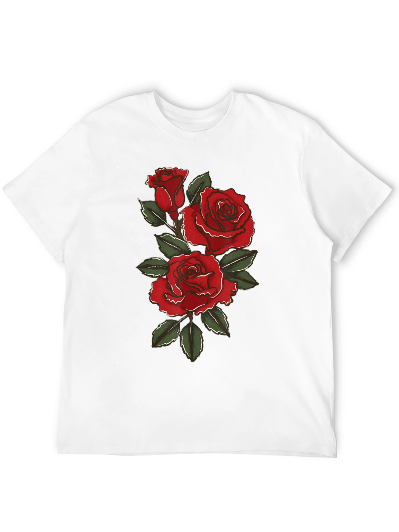 Rose Graphic Black T-Shirt for Men