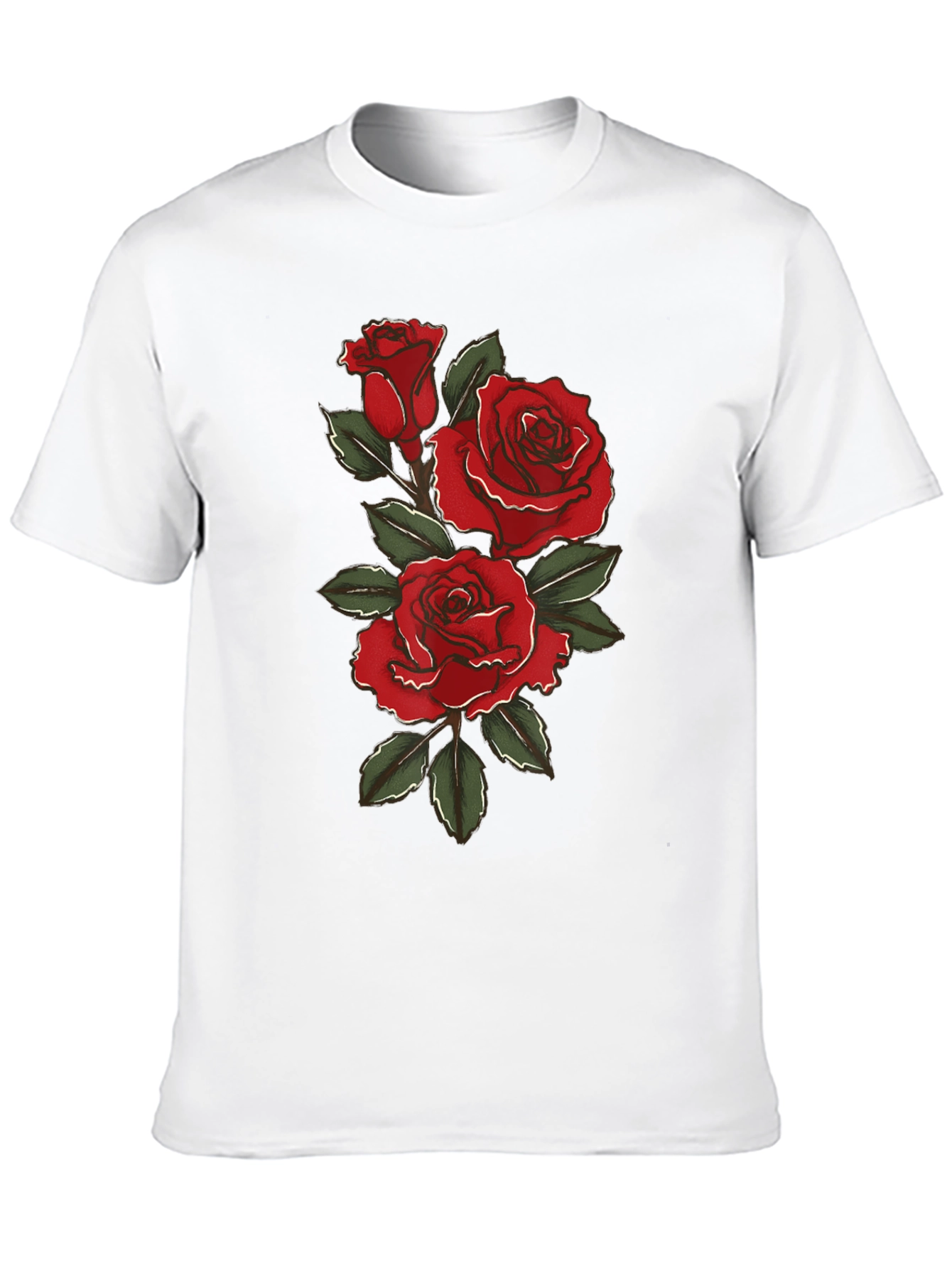 Rose Graphic Black T-Shirt for Men