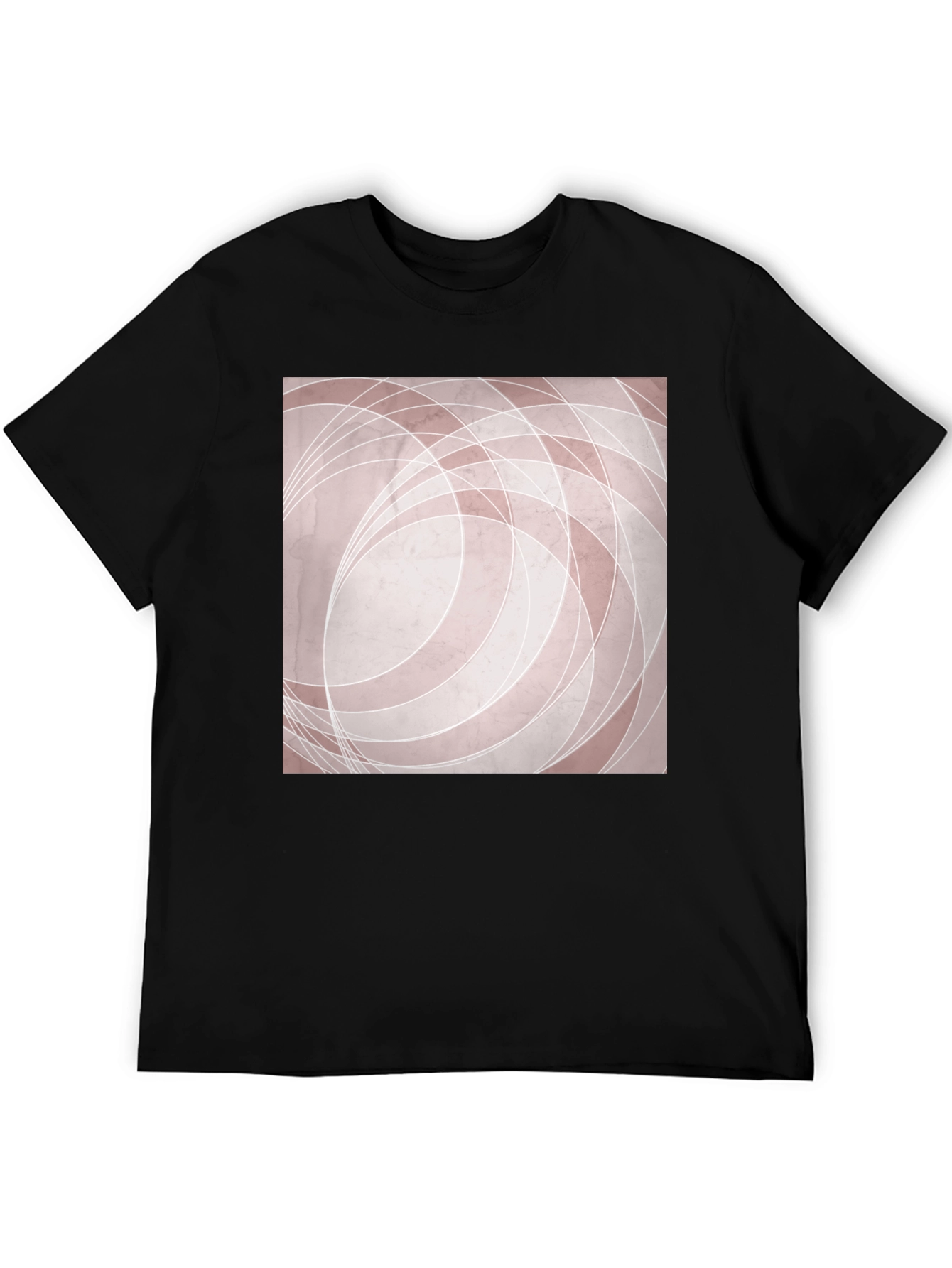 Modern Abstract Graphic Tee - Black Cotton Blend Shirt