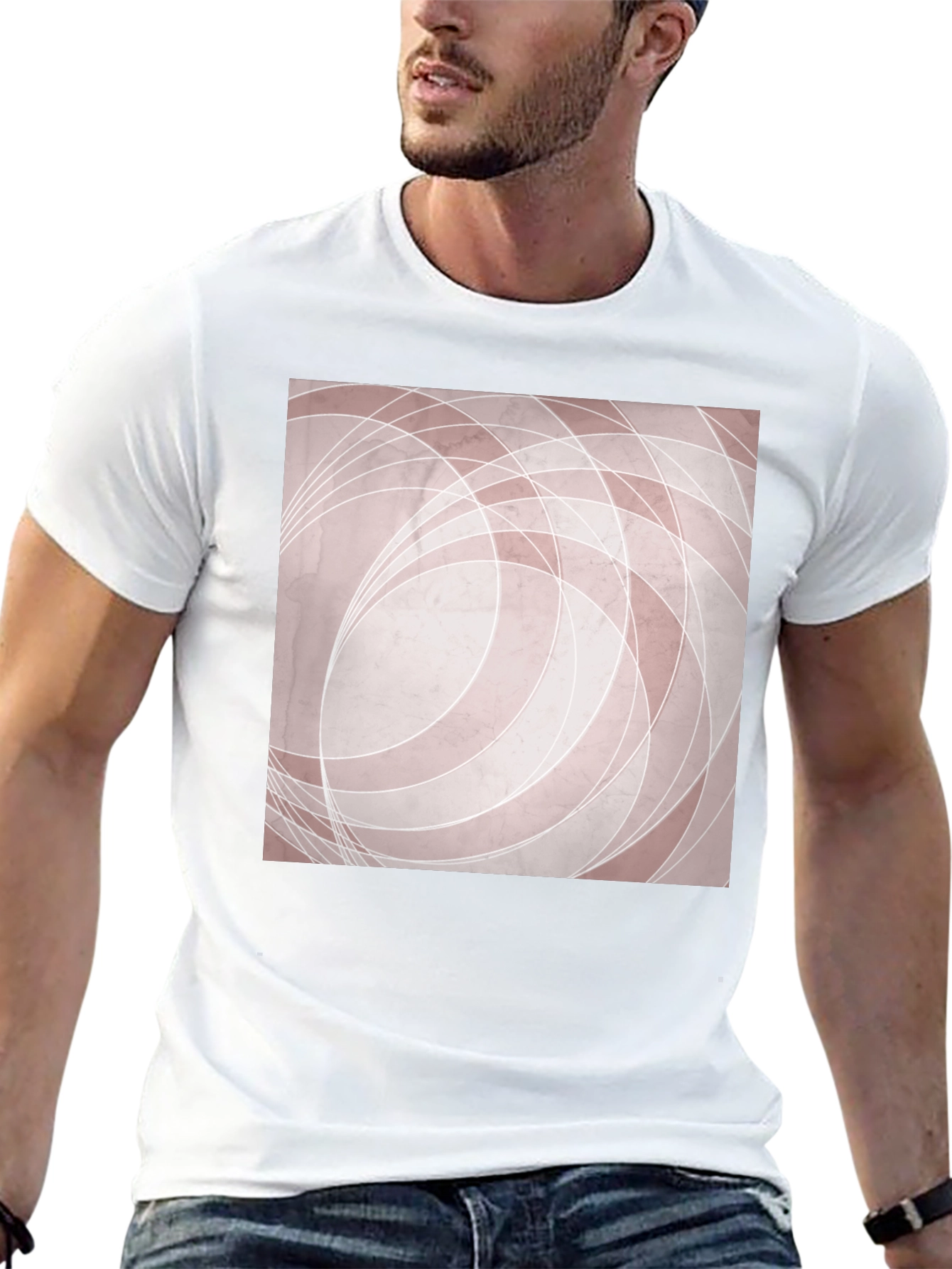 Modern Abstract Graphic Tee - Black Cotton Blend Shirt