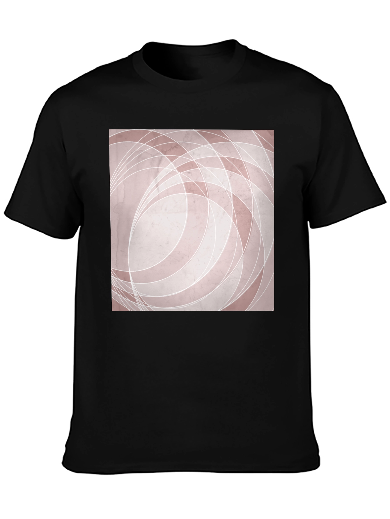 Modern Abstract Graphic Tee - Black Cotton Blend Shirt