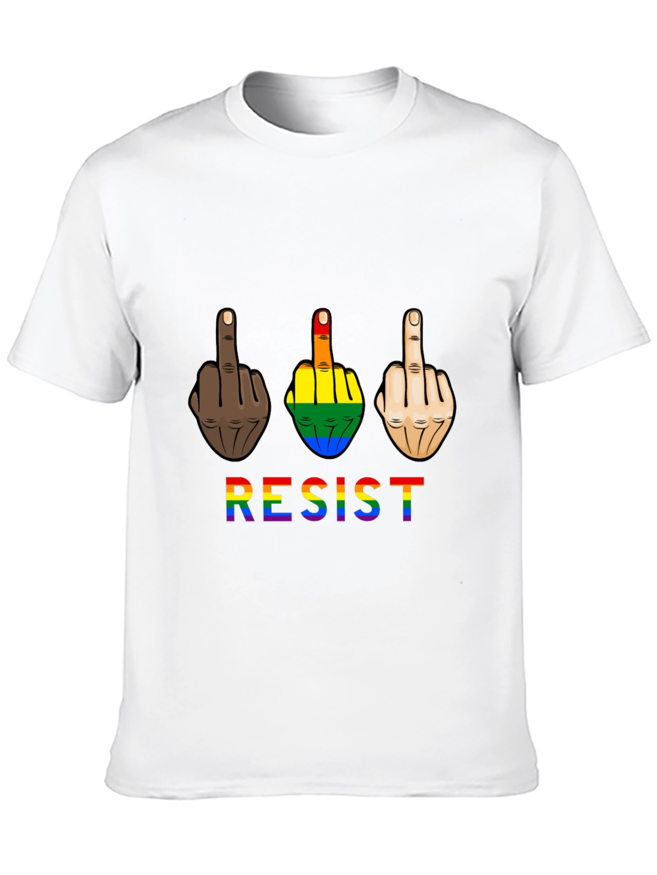 Resist Middle Finger Graphic Tee - Pride