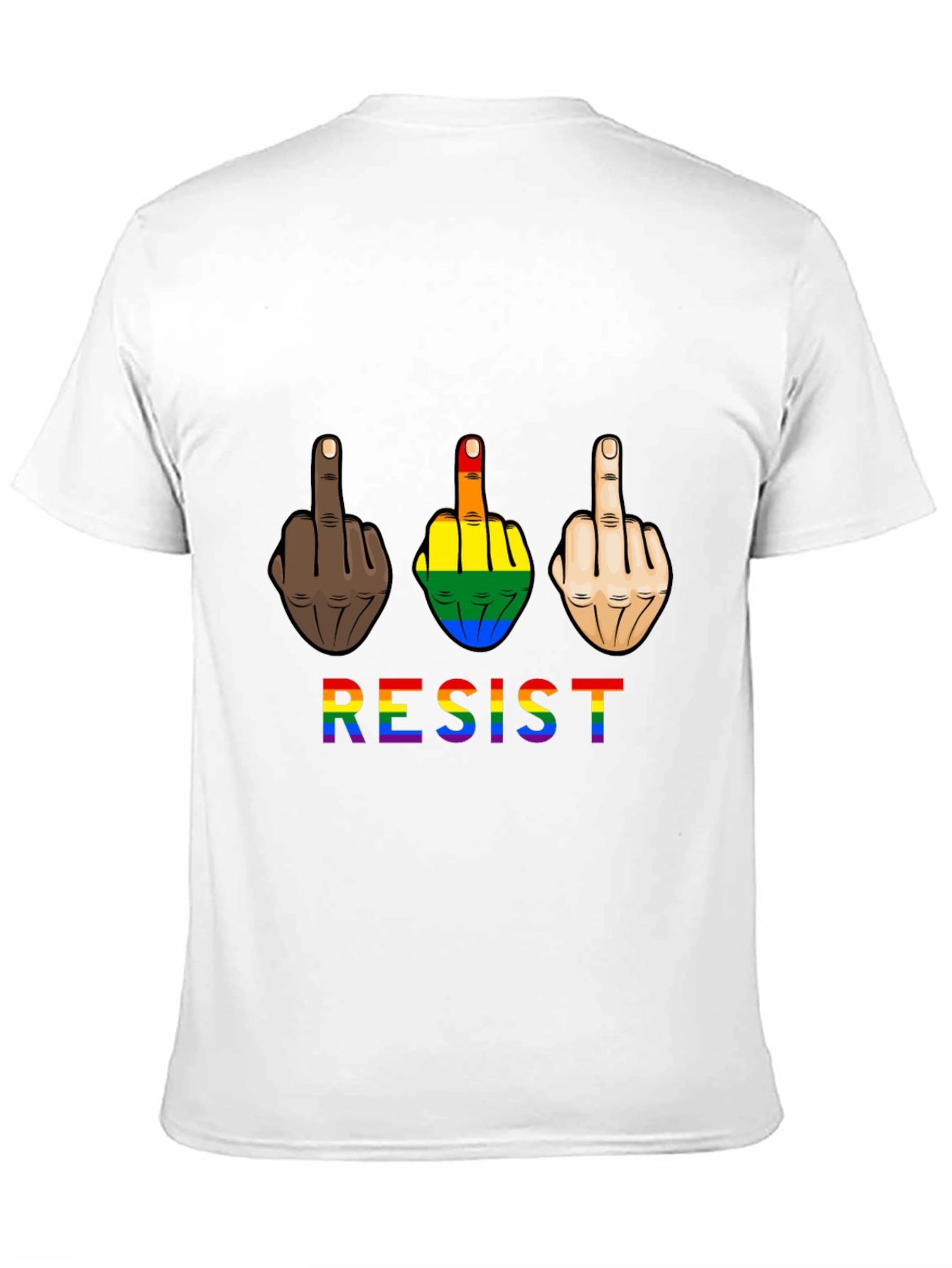 Resist Middle Finger Graphic Tee - Pride