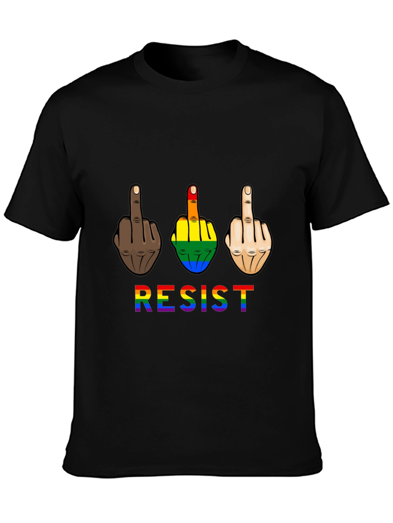 Resist Middle Finger Graphic Tee - Pride