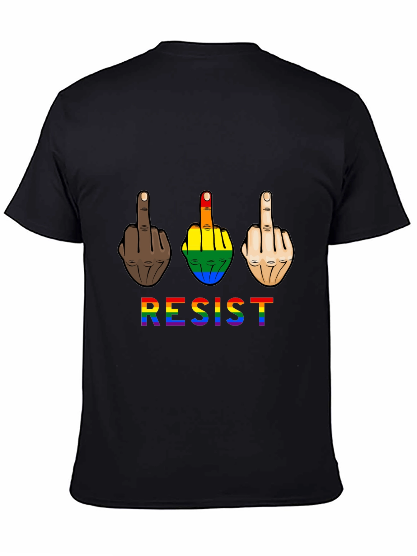 Resist Middle Finger Graphic Tee - Pride