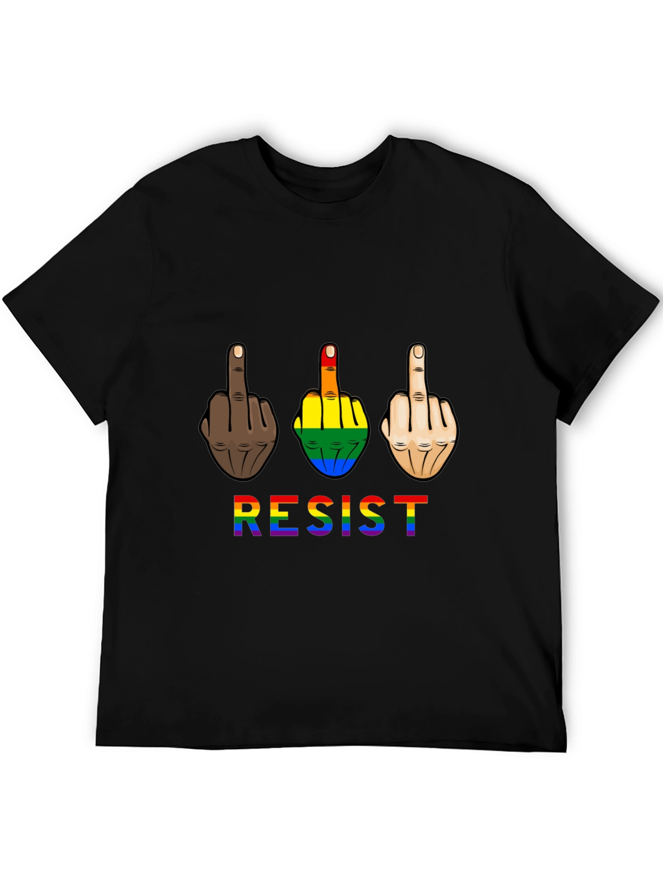 Resist Middle Finger Graphic Tee - Pride