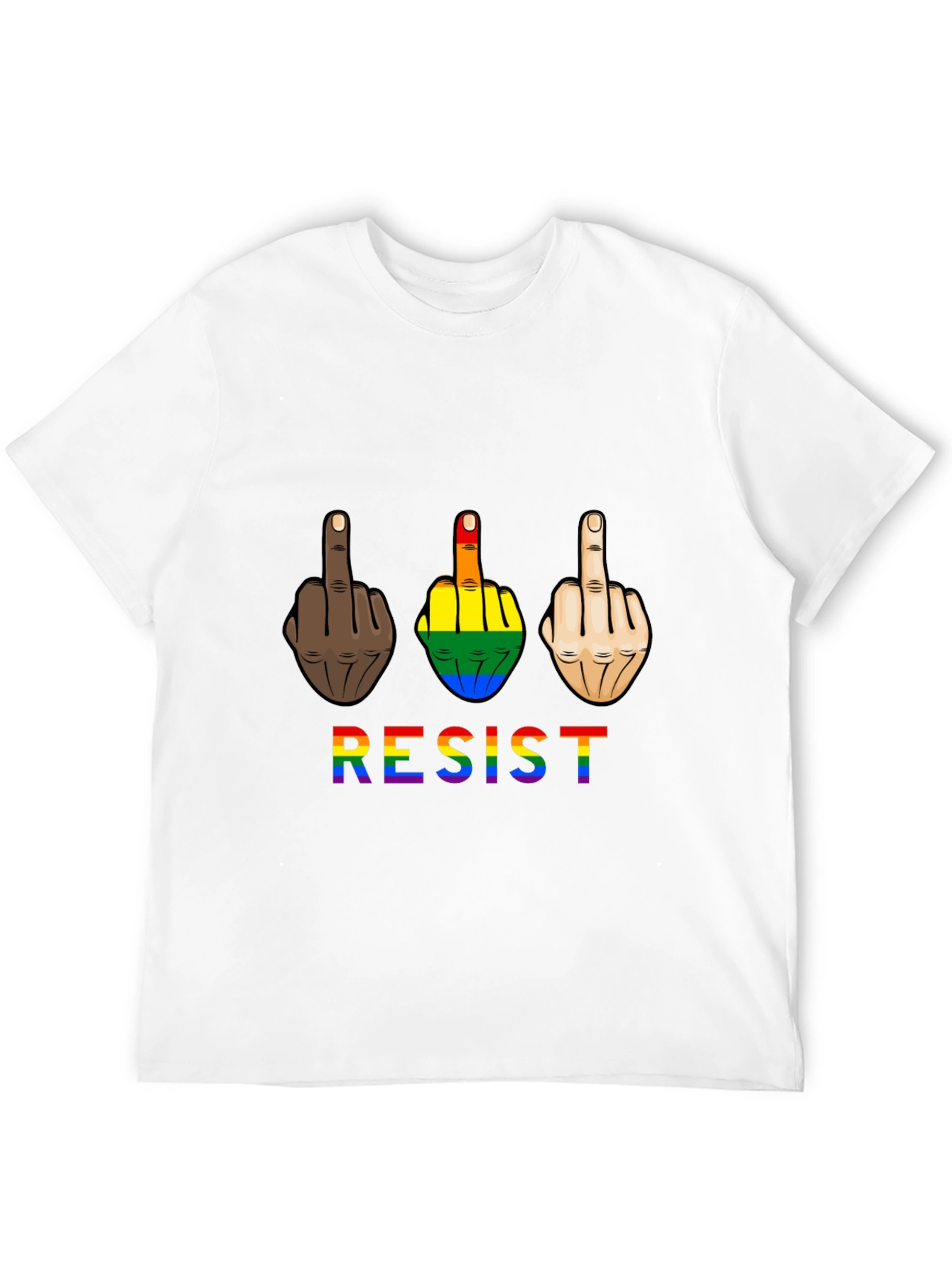 Resist Middle Finger Graphic Tee - Pride