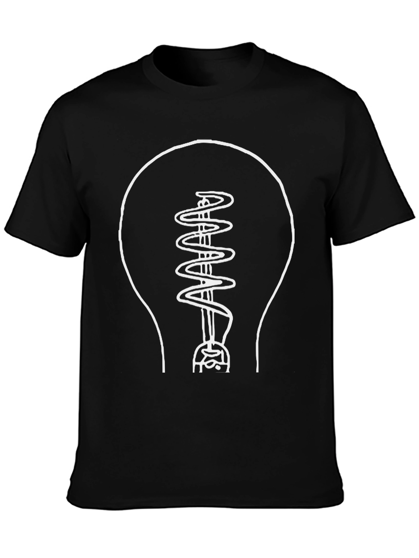 Idea Light Bulb Graphic Tee - Black Cotton T-Shirt