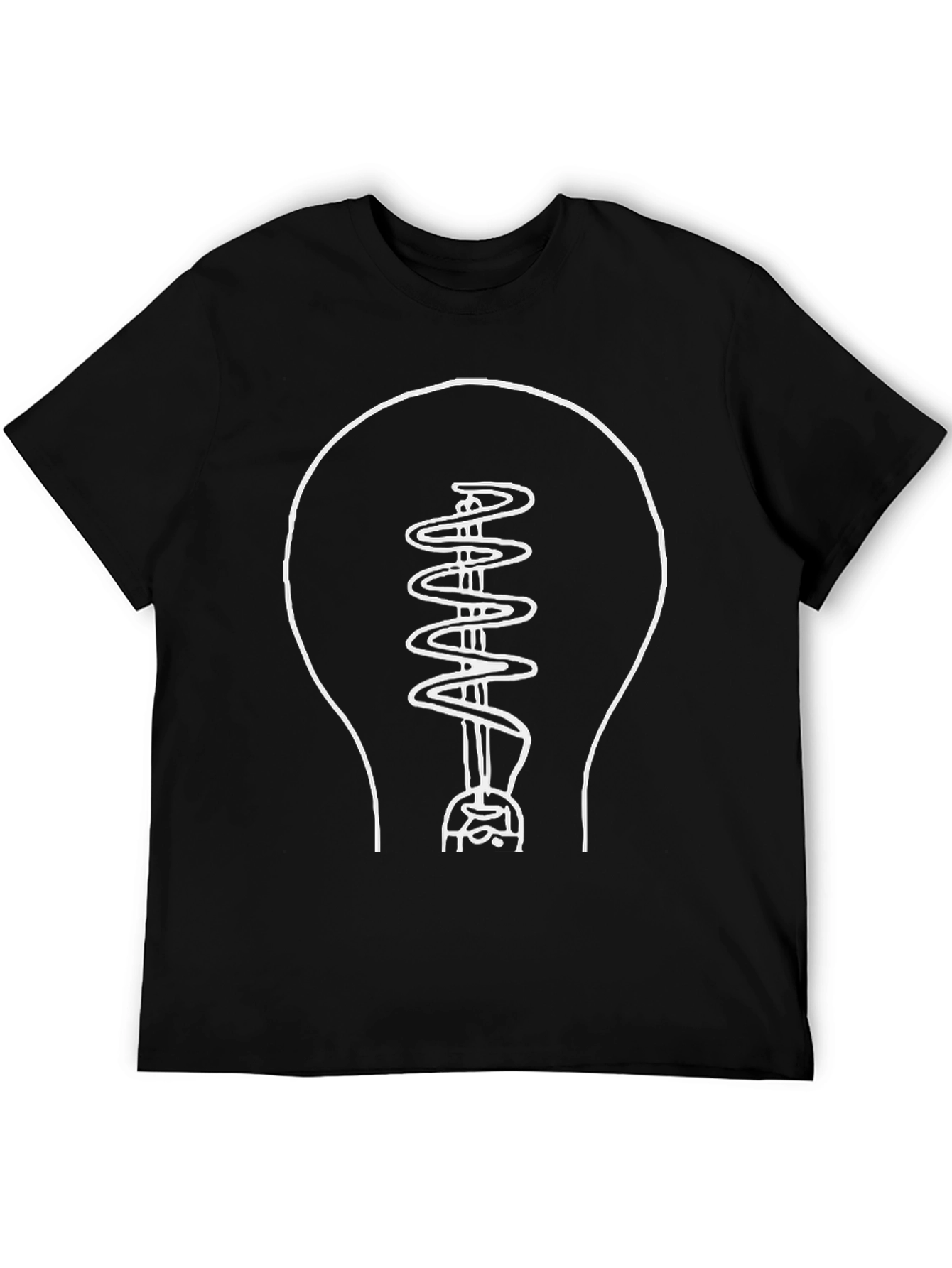 Idea Light Bulb Graphic Tee - Black Cotton T-Shirt
